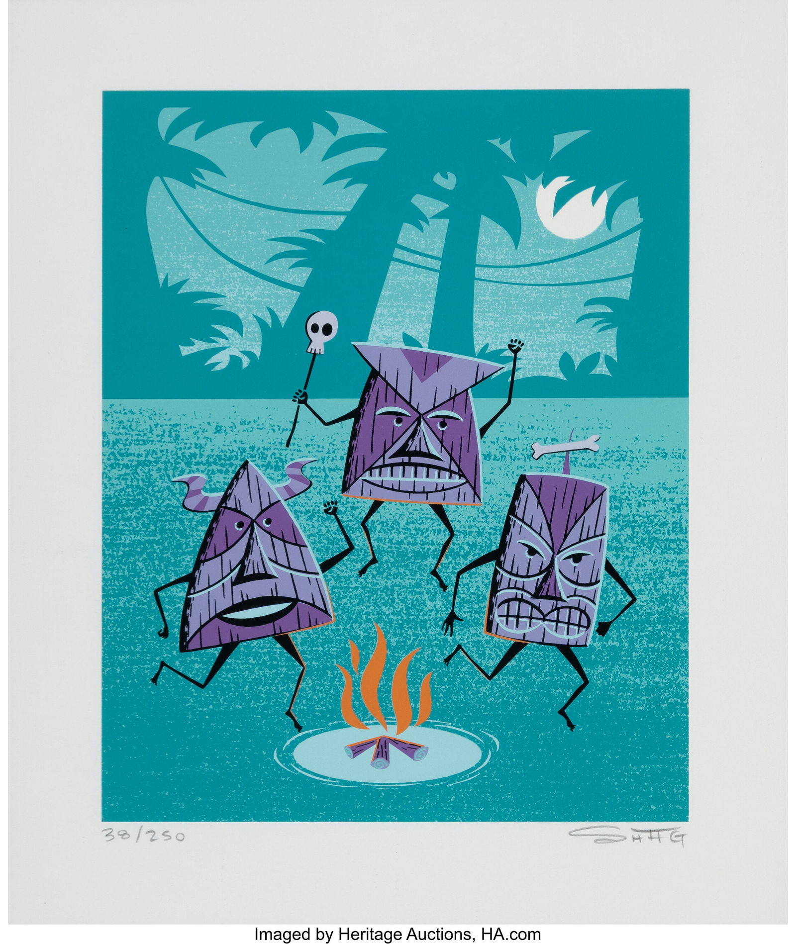 SHAG (b. 1962) O is for Oku Ohana Oono, 2005 Scr: SHAG (b. 1962) O is for Oku Ohana Oono, 2005 Screenprint in colors on wove paper 14-1/4 x 12 inches (36.2 x 30.5 cm) (sheet) Ed. 38&