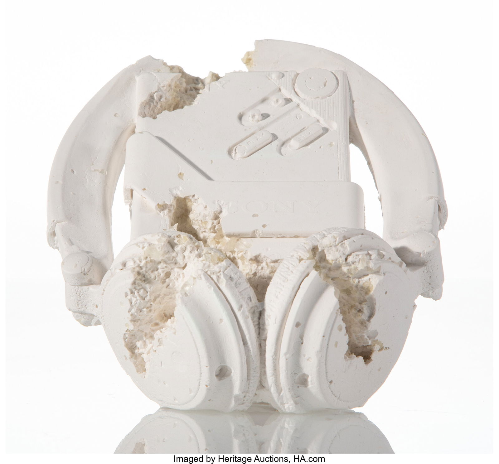 Daniel Arsham (b. 1980) Cassette Player (Sony Wa: Daniel Arsham (b. 1980) Cassette Player (Sony Walkman) (Future Relic-07), 2017 Plaster and glass 5-3/4 x 5-3/4 x 5-3/4 inches (14.7 x
