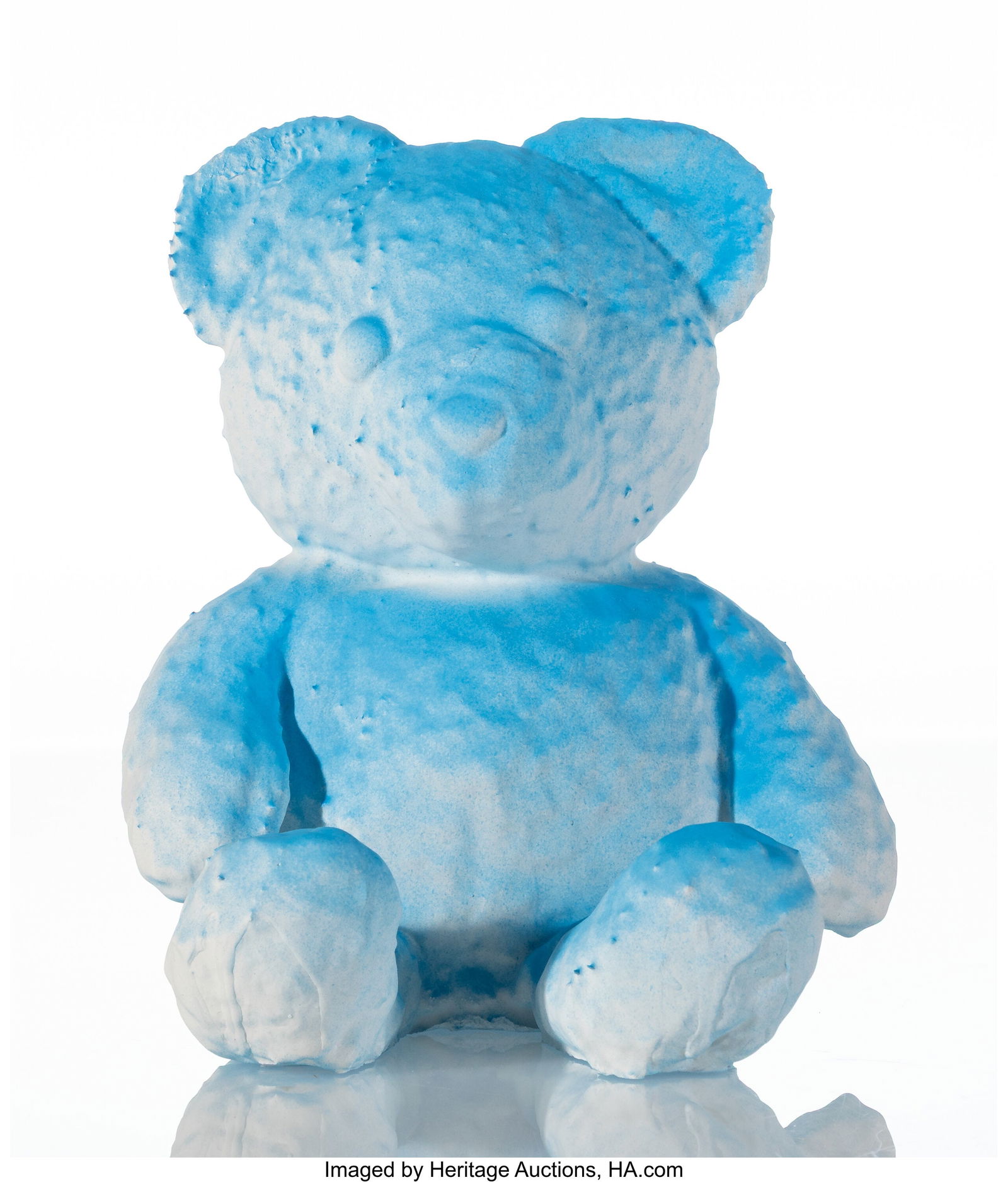 Daniel Arsham (b. 1980) Cracked Bear (Blue), 201: Daniel Arsham (b. 1980) Cracked Bear (Blue), 2018 Plaster and pigment on fabric 9 x 9-1/4 x 7 inches (22.9 x 23.5 x 17.8 cm) Edition