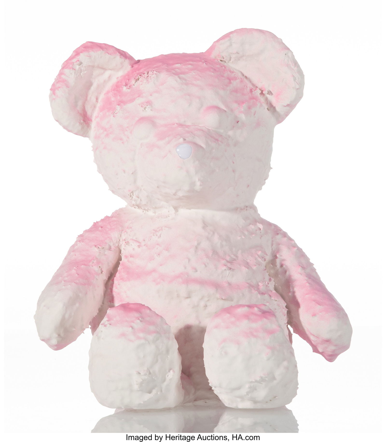 Daniel Arsham (b. 1980) Cracked Bear (Pink), 201: Daniel Arsham (b. 1980) Cracked Bear (Pink), 2018 Plaster and pigment on fabric 9 x 9-1/4 x 7 inches (22.9 x 23.5 x 17.8 cm) Edition