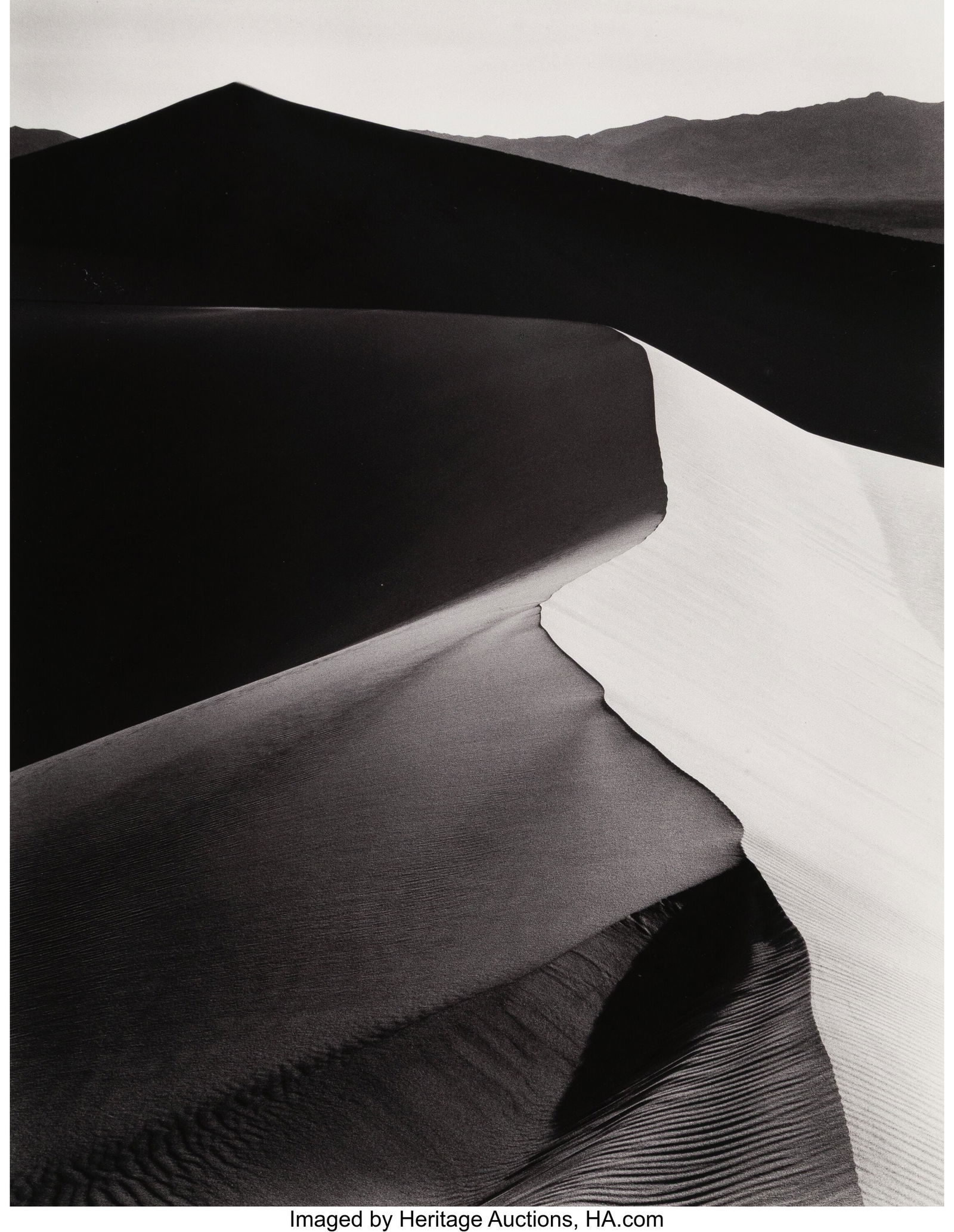 Ansel Adams (American, 1902-1984) Sand Dunes, Su: Ansel Adams (American, 1902-1984) Sand Dunes, Sunrise, Death Valley National Park, California, 1948 Gelatin silver print, printed 1979 18 x 14 inches &lpa