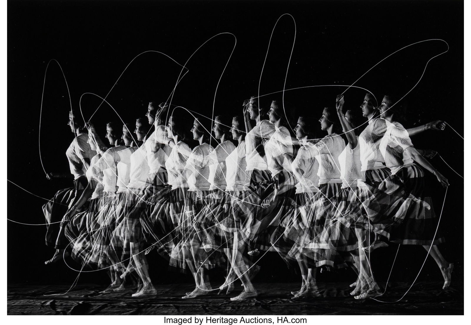 Dr. Harold Eugene Edgerton (American, 1903-1990): Dr. Harold Eugene Edgerton (American, 1903-1990) Moving Skip Rope, 1952 Gelatin silver print, printed later 12-3/4 x 18-1/2 inches (32.4 x 47&per