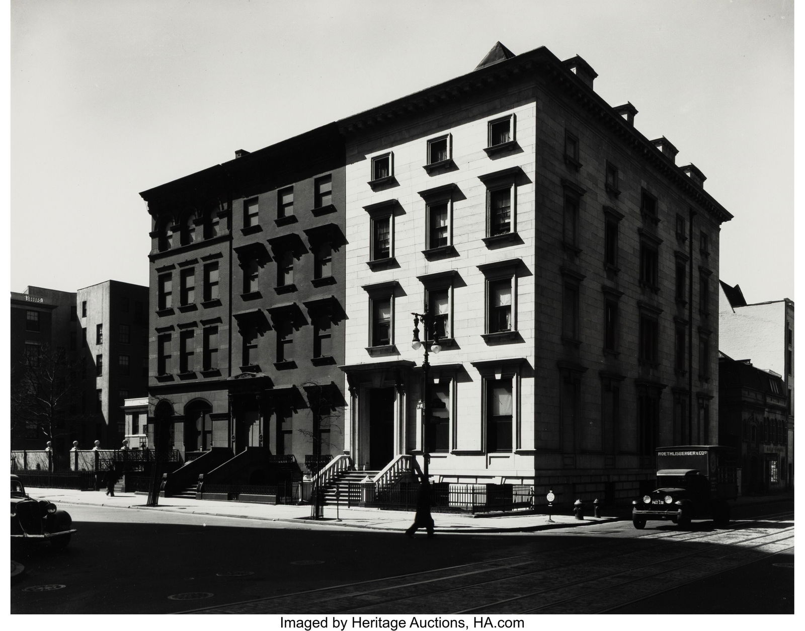 Berenice Abbott (American, 1898-1991) Fifth Aven: Berenice Abbott (American, 1898-1991) Fifth Avenue Houses, New York, 1936 Gelatin silver print, printed later 14-3/4 x 18-3/4 inches (37.5 x 47&pe
