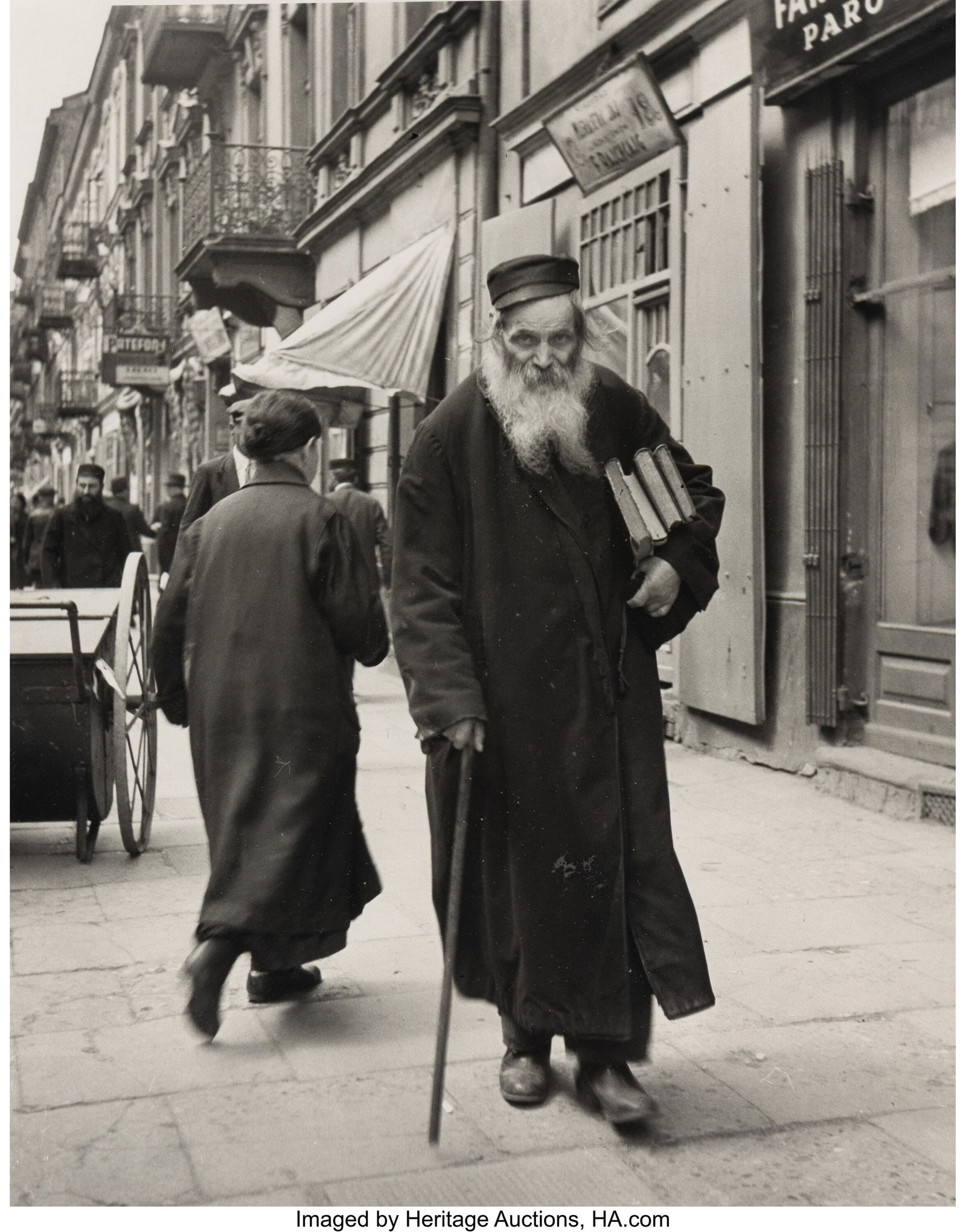 Roman Vishniac (American, 1897-1990) A Rabbi Car: Roman Vishniac (American, 1897-1990) A Rabbi Carrying His Books, 1938 Gelatin silver print, printed later 13-5/8 x 10-3/4 inches (34.6 x 27.3 cm&