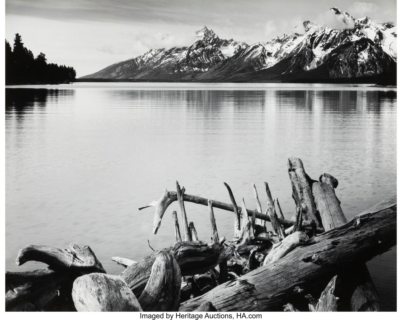 Ansel Adams (American, 1902-1984) Jackson Lake a: Ansel Adams (American, 1902-1984) Jackson Lake and the Tetons, 1965 Gelatin silver print 7-3/4 x 9-3/4 inches (19.7 x 24.8 cm) (image/she