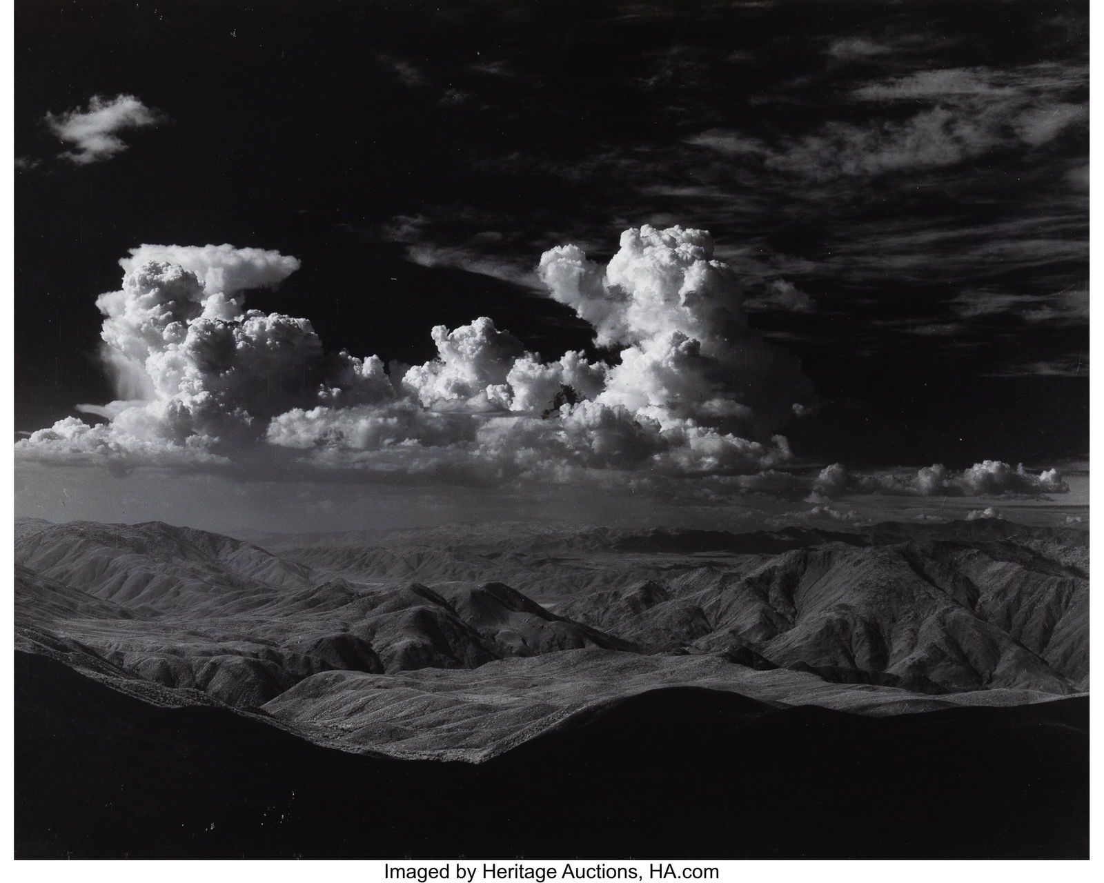 Ansel Adams (American, 1902-1984) Thunderheads,: Ansel Adams (American, 1902-1984) Thunderheads, Anza-Borrego, 1963 Gelatin silver print 15 x 18-1/4 inches (38.1 x 46.4 cm) (image/shee