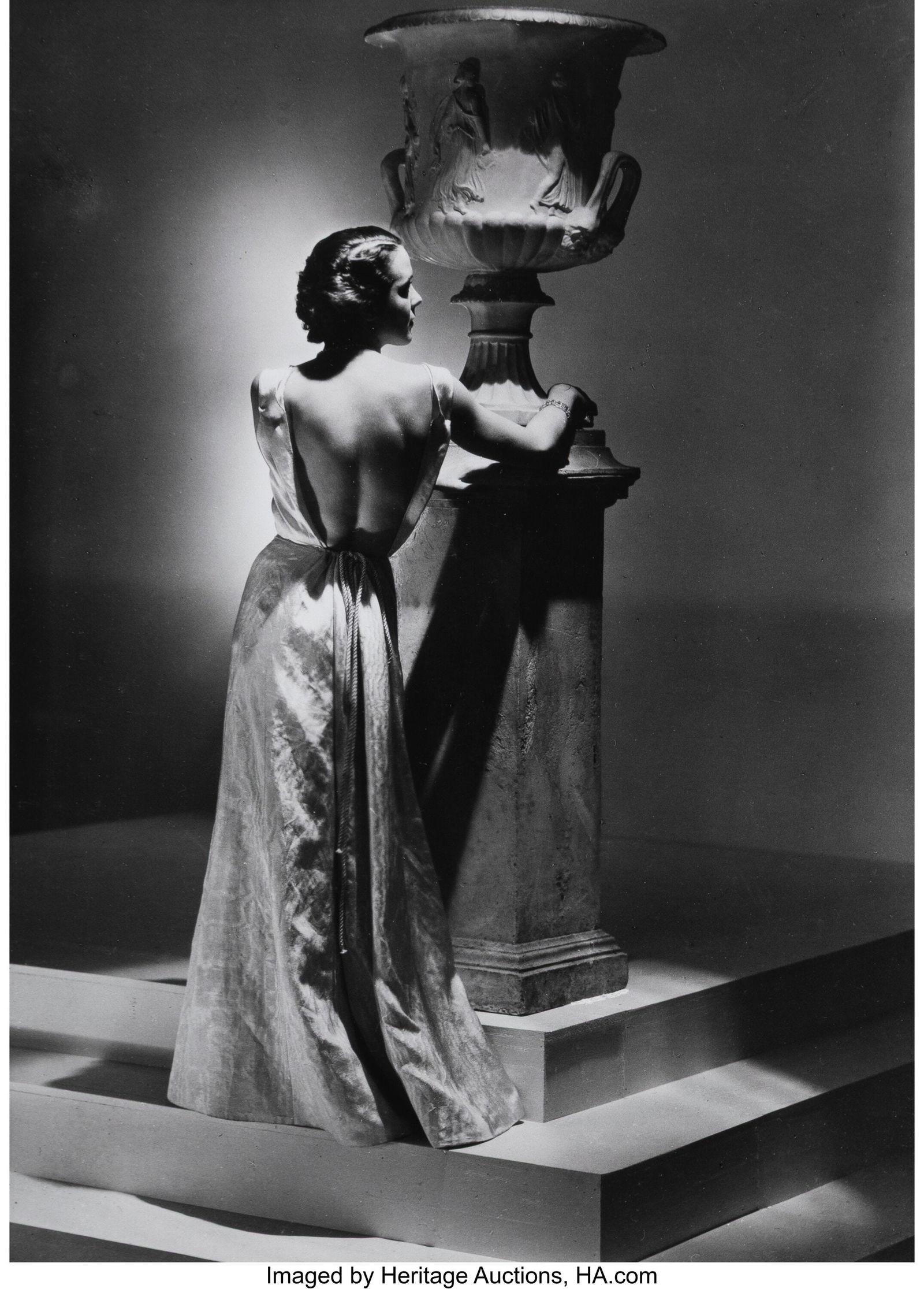 George Hoyningen-Huene (Russian, 1900-1968) Miss: George Hoyningen-Huene (Russian, 1900-1968) Miss Nicole, Evening Dress by Schiaparelli, 1934 Gelatin silver print, printed later 11-7/8 x 8-5/8 inches (3
