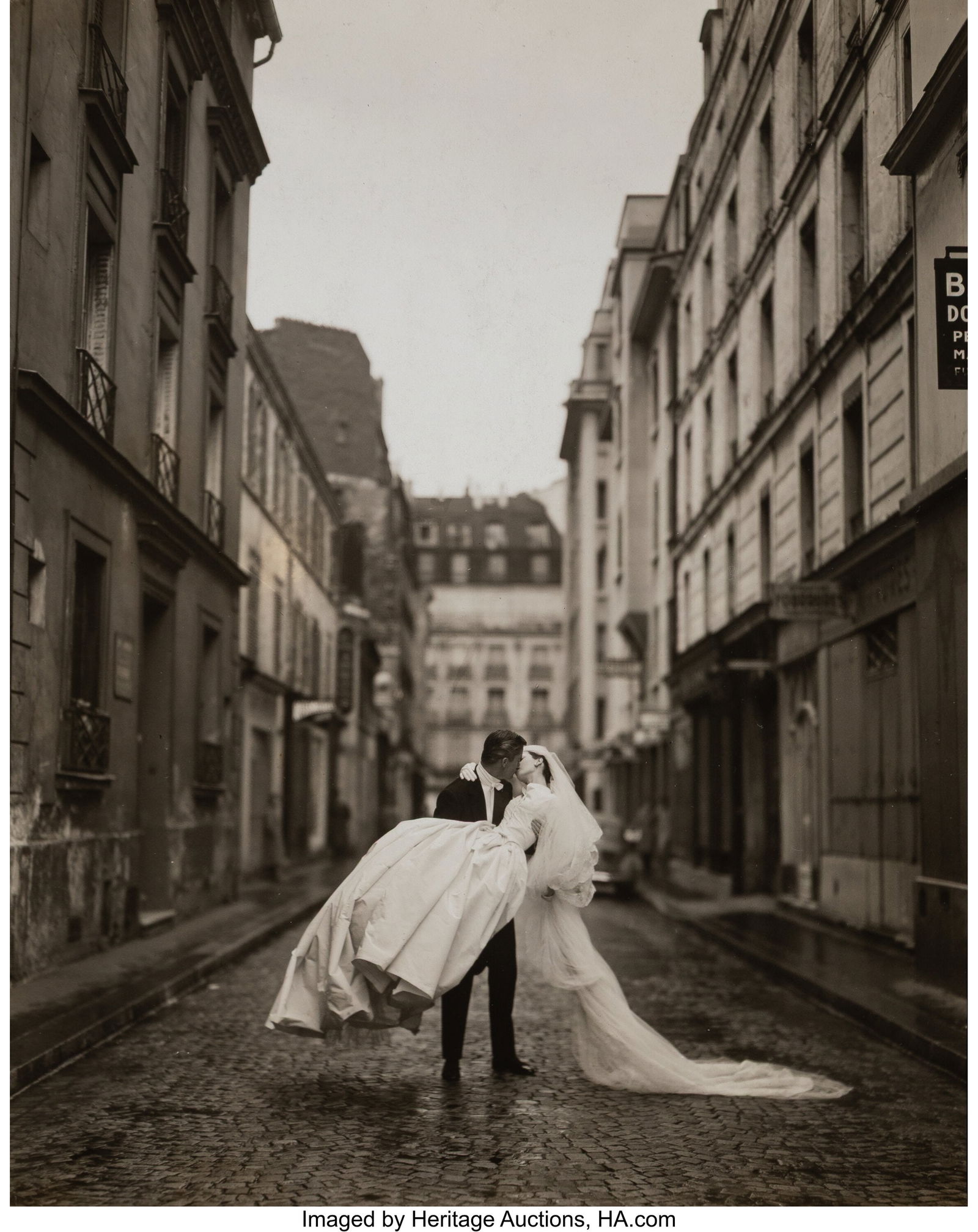Richard Avedon (American, 1923-2004) Dovima and: Richard Avedon (American, 1923-2004) Dovima and Colin Fox as Newlyweds in the Streets of Paris, mid-1950s Gelatin silver contact sheet 9-5/8 x 7-5/8 inches (24&perio