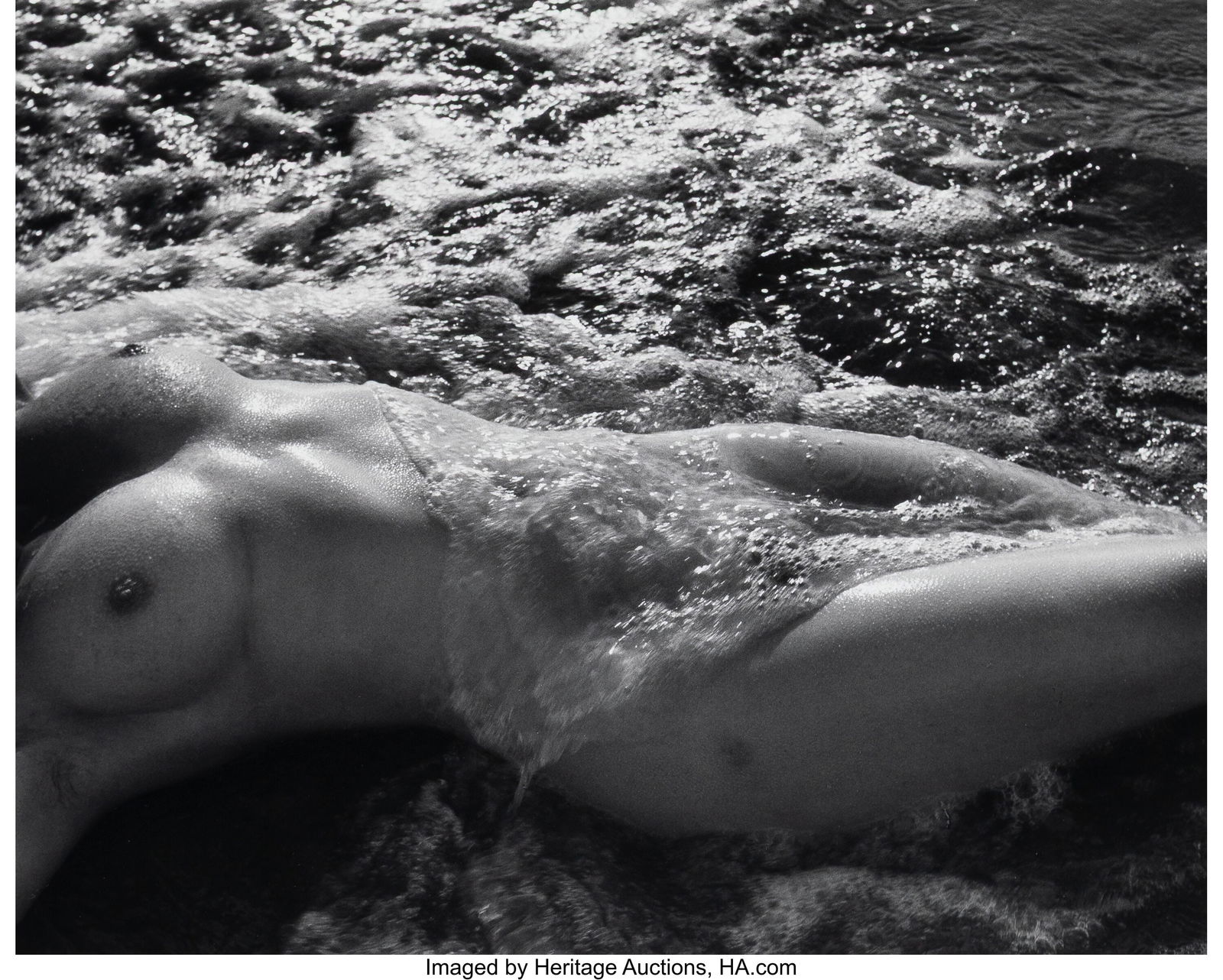 Lucien Clergue (French, 1934-2014) Nude in Wave,: Lucien Clergue (French, 1934-2014) Nude in Wave, 1968 Gelatin silver print, printed 1982 7-7/8 x 9-3/4 inches (20.0 x 24.8 cm) (image&r