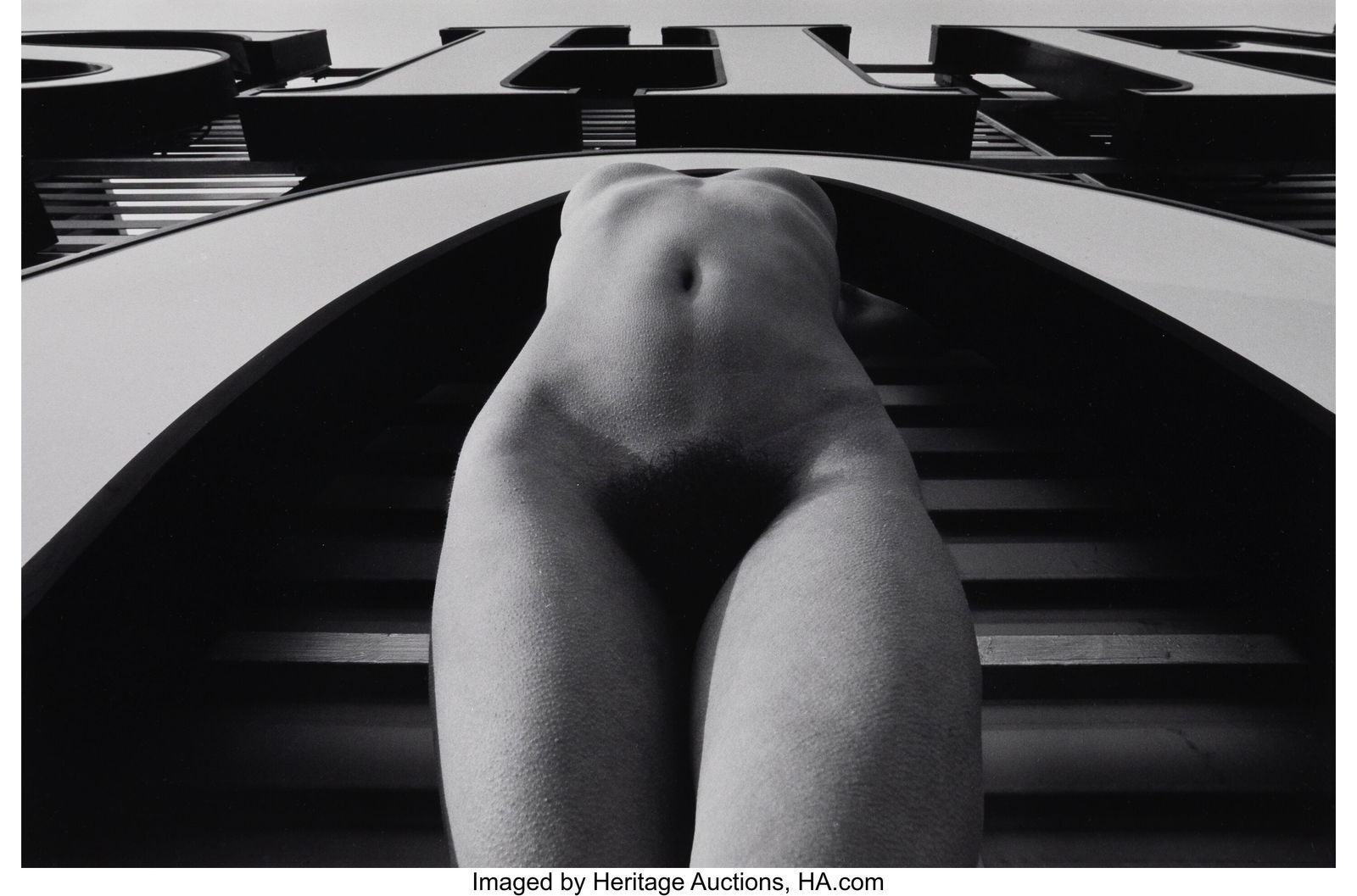 Lucien Clergue (French, 1934-2014) "SHE", Paris,: Lucien Clergue (French, 1934-2014) "SHE", Paris, 1975 Gelatin silver print 9-1/4 x 15 inches (23.5 x 38.1 cm) (image) 11 x 15 inches &