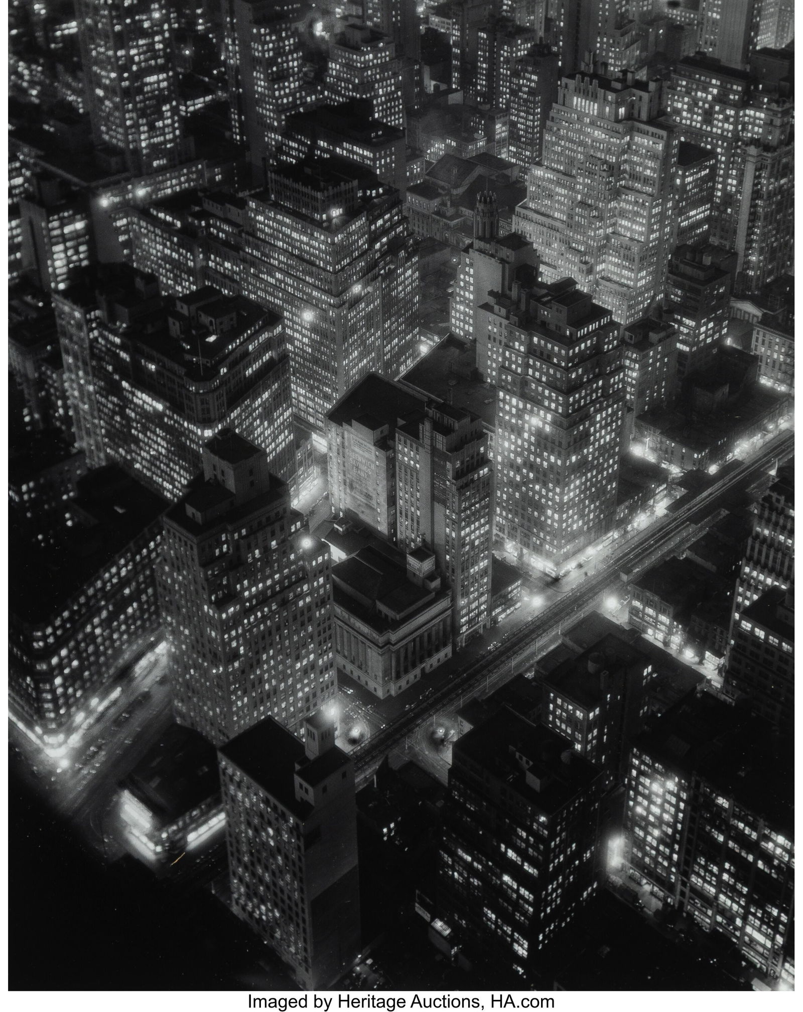 Berenice Abbott (American, 1898-1991) New York a: Berenice Abbott (American, 1898-1991) New York at Night, 1932 Gelatin silver print, printed later 13 x 10-1/4 inches (33.0 x 26.0 cm) (imag