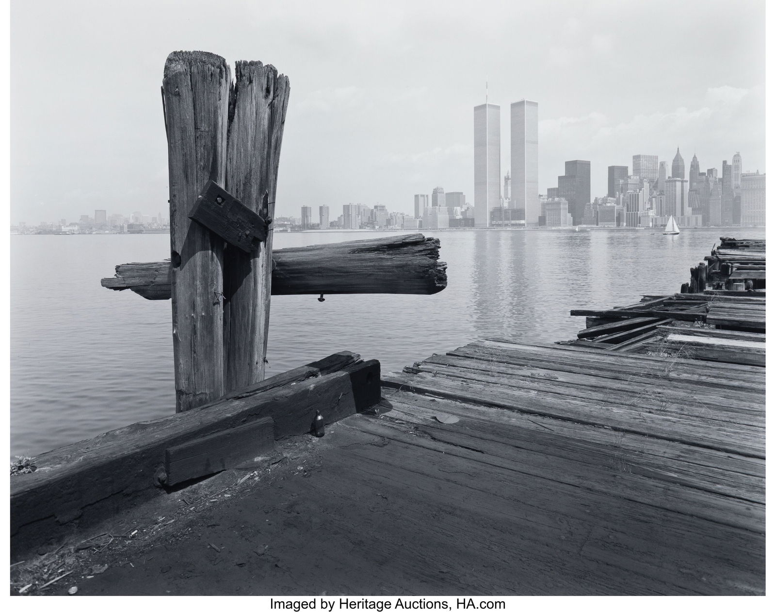 George Tice (American, 1938-2025) Lower Manhatta: George Tice (American, 1938-2025) Lower Manhattan from Jersey City, New Jersey, 1979 Gelatin silver print, printed 1985 15-1/8 x 19-1/4 inches (38&period