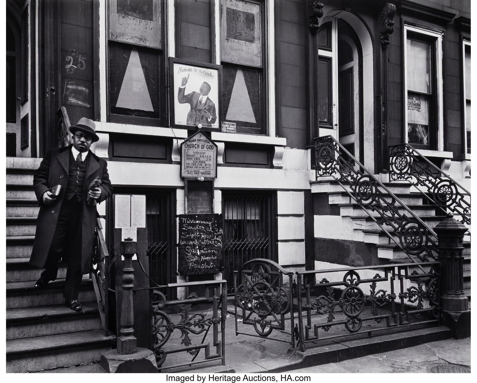 Berenice Abbott (American, 1898-1991) Church of: Berenice Abbott (American, 1898-1991) Church of God, 25 East 132nd Street (from New York, Portfolio IV), 1936 Gelatin silver print, printed 1979 15-1&
