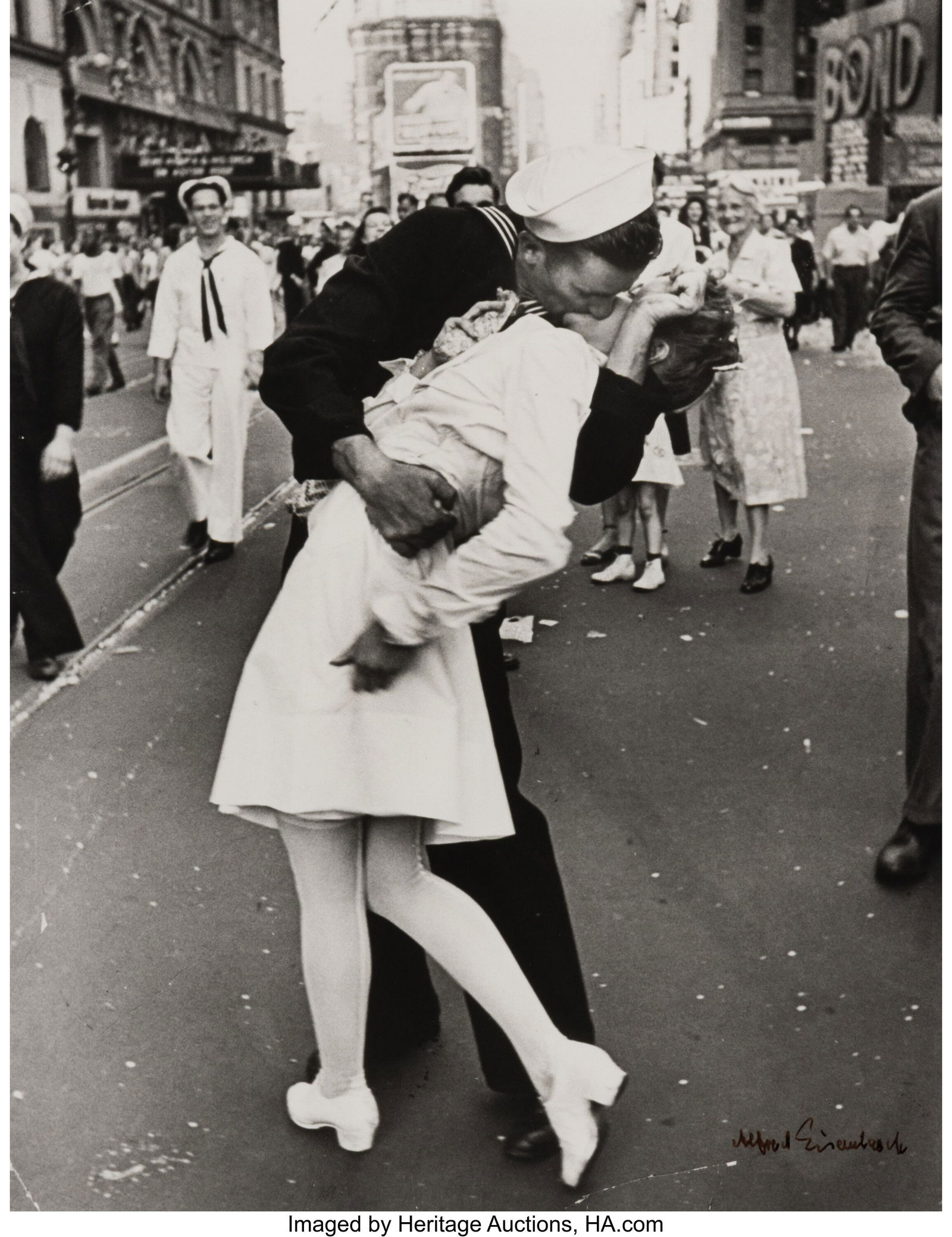 Alfred Eisenstaedt (American, 1898-1995) V.J. Da: Alfred Eisenstaedt (American, 1898-1995) V.J. Day, Times Square,, 1947 Gelatin silver print, printed later 13-3/4 x 10-3/4 inches (34