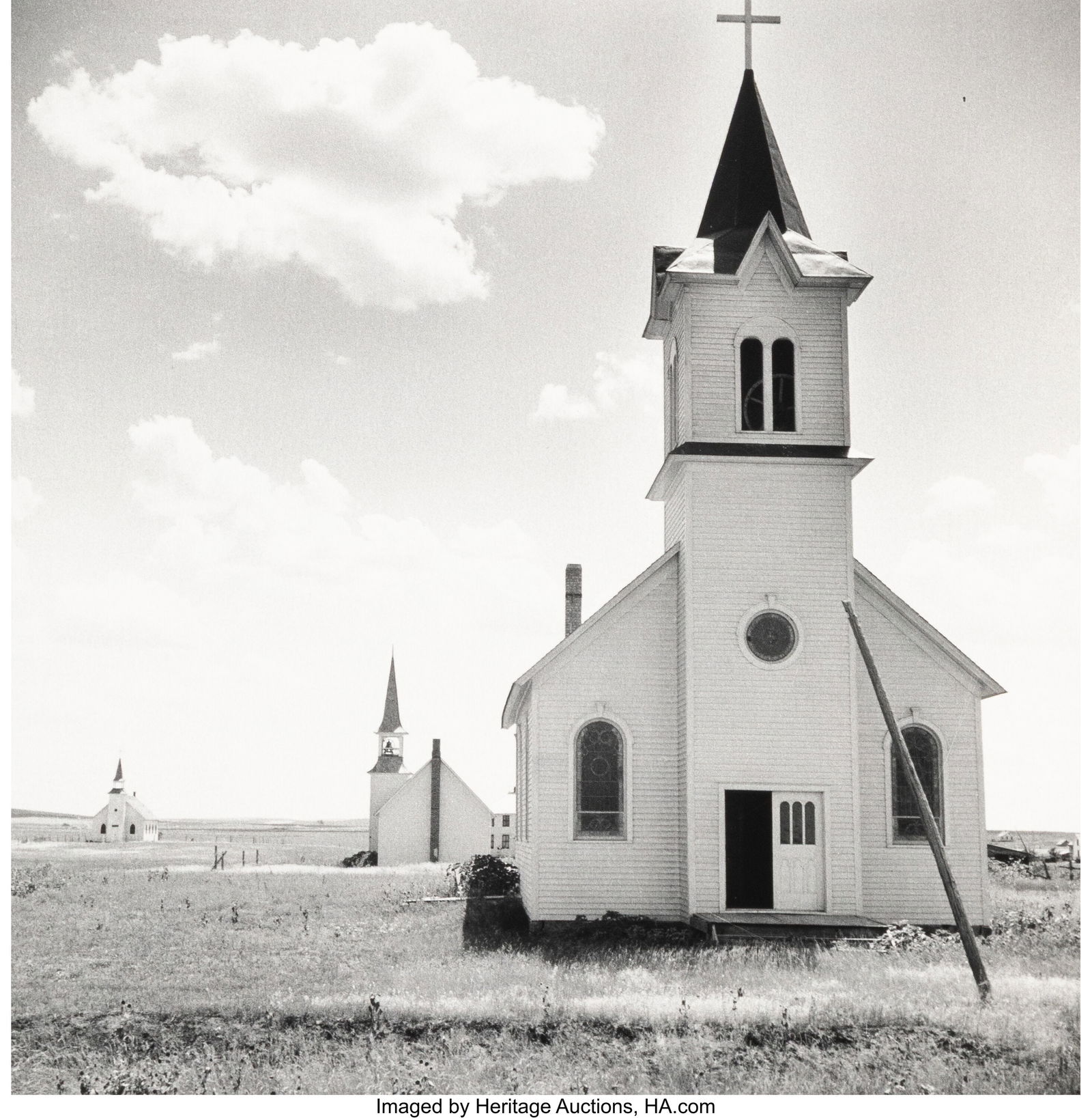 Dorothea Lange (American, 1895-1965) Church on t: Dorothea Lange (American, 1895-1965) Church on the Great Plains, near Winner, South Dakota, 1941 Gelatin silver print, printed before 1965 10-1/8 x 9-7/