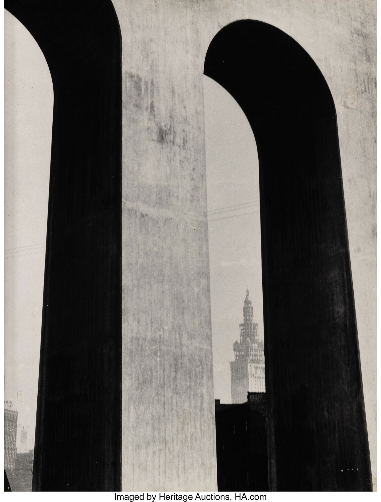 Margaret Bourke-White (American, 1904-1971) Term: Margaret Bourke-White (American, 1904-1971) Terminal Tower, 1948 Gelatin silver print on Masonite, printed 1972 29 x 22 inches (73.7 x 55.9 cm) &lpa