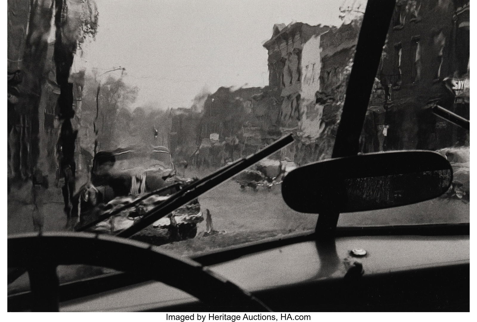 Louis Stettner (American, 1922-2016) Windshield,: Louis Stettner (American, 1922-2016) Windshield, Saratoga Springs, New York, 1957 Gelatin silver print, printed later 14-1/2 x 21-1/2 inches (36&pe