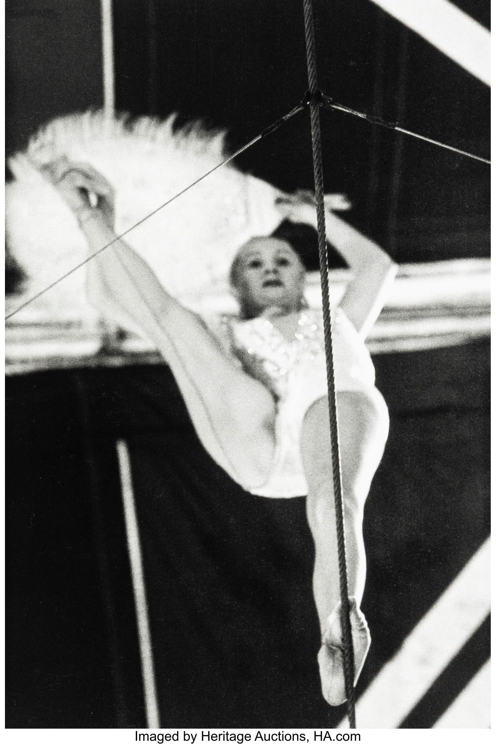 Bruce Davidson (American, b. 1933) Trapeze Artis: Bruce Davidson (American, b. 1933) Trapeze Artist, from Circus, 1958 Gelatin silver print, printed later 12-5/8 x 8-5/8 inches (32.1 x 22&p