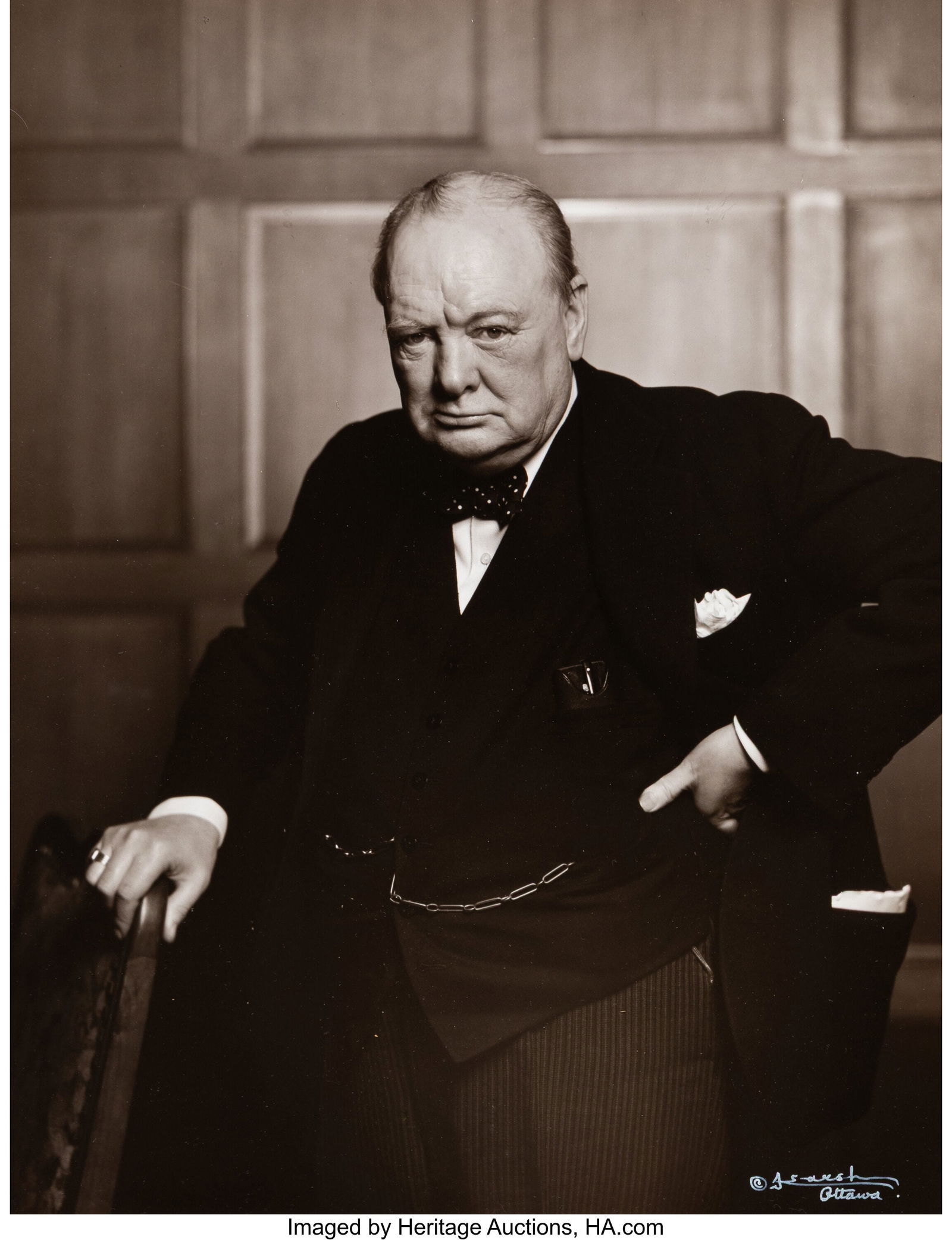 Yousuf Karsh (Canadian, 1908-2002) Winston Churc: Yousuf Karsh (Canadian, 1908-2002) Winston Churchill, 1941 Gelatin silver print 13-1/2 x 10-1/2 inches (34.3 x 26.7 cm) (image/sheet&rpar