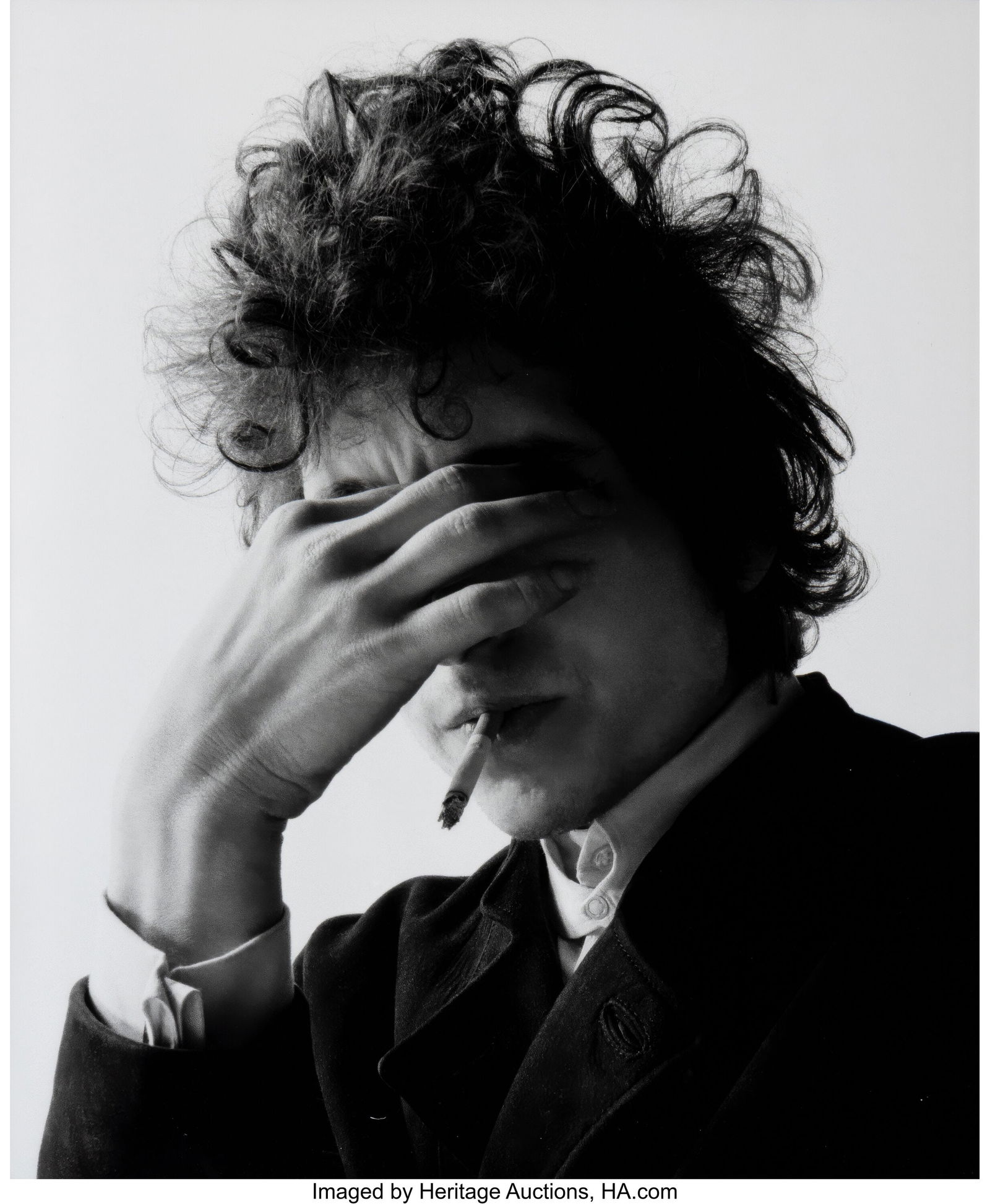 Jerry Schatzberg (American, b. 1927) Bob Dylan,: Jerry Schatzberg (American, b. 1927) Bob Dylan, Smoke, New York, 1965 Oversized digital pigment print, printed later 66 x 54 inches (167.6 x