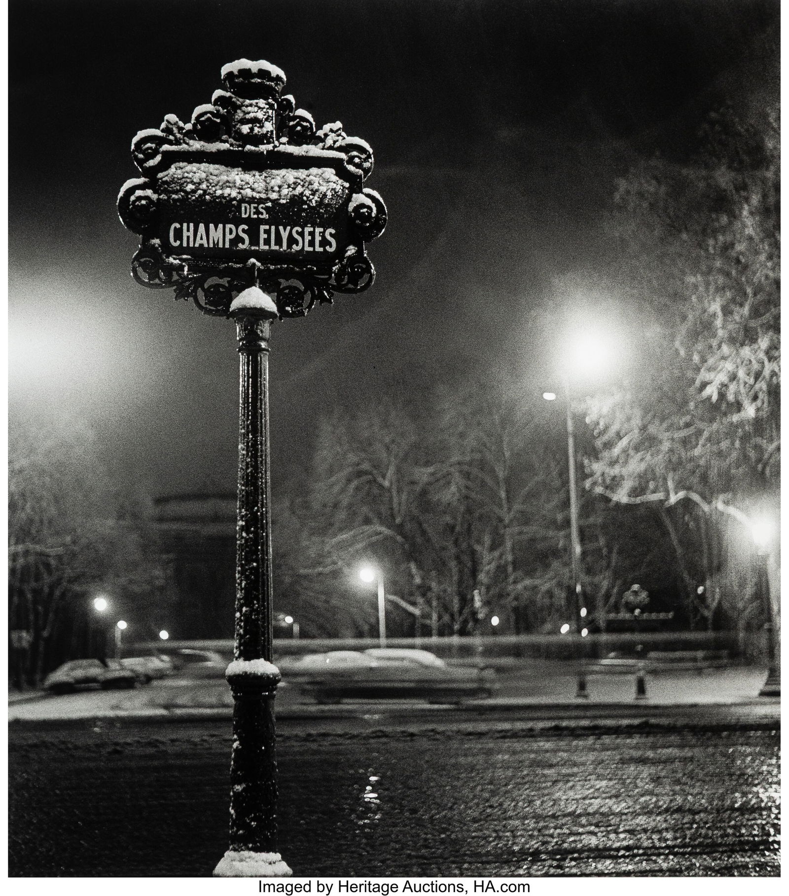 Sabine Weiss (Swiss, b. 1924) Avenue des Champs: Sabine Weiss (Swiss, b. 1924) Avenue des Champs Elysees, Paris, 1958 Gelatin silver print, printed later 16 x 14-1/2 inches (40.6 x 36.8