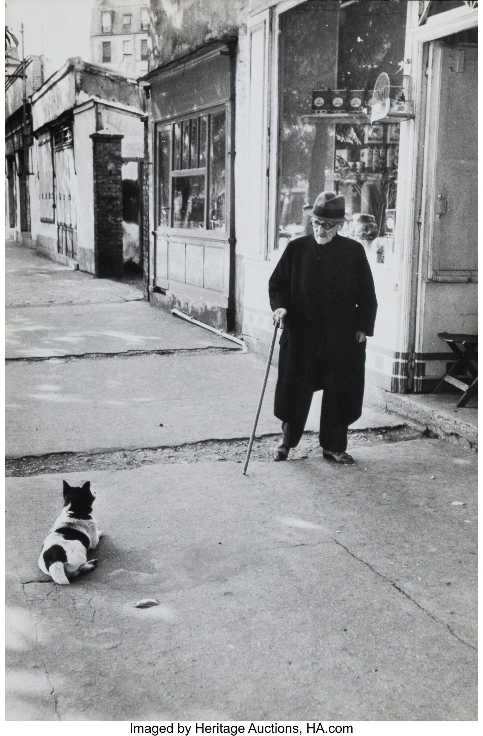 Elliott Erwitt (American, 1928-2023) The Old Man: Elliott Erwitt (American, 1928-2023) The Old Man and the Dog, Neuilly, France, 1952 Gelatin silver print, printed circa 1968 9-1/2 x 6-3/8 inches (