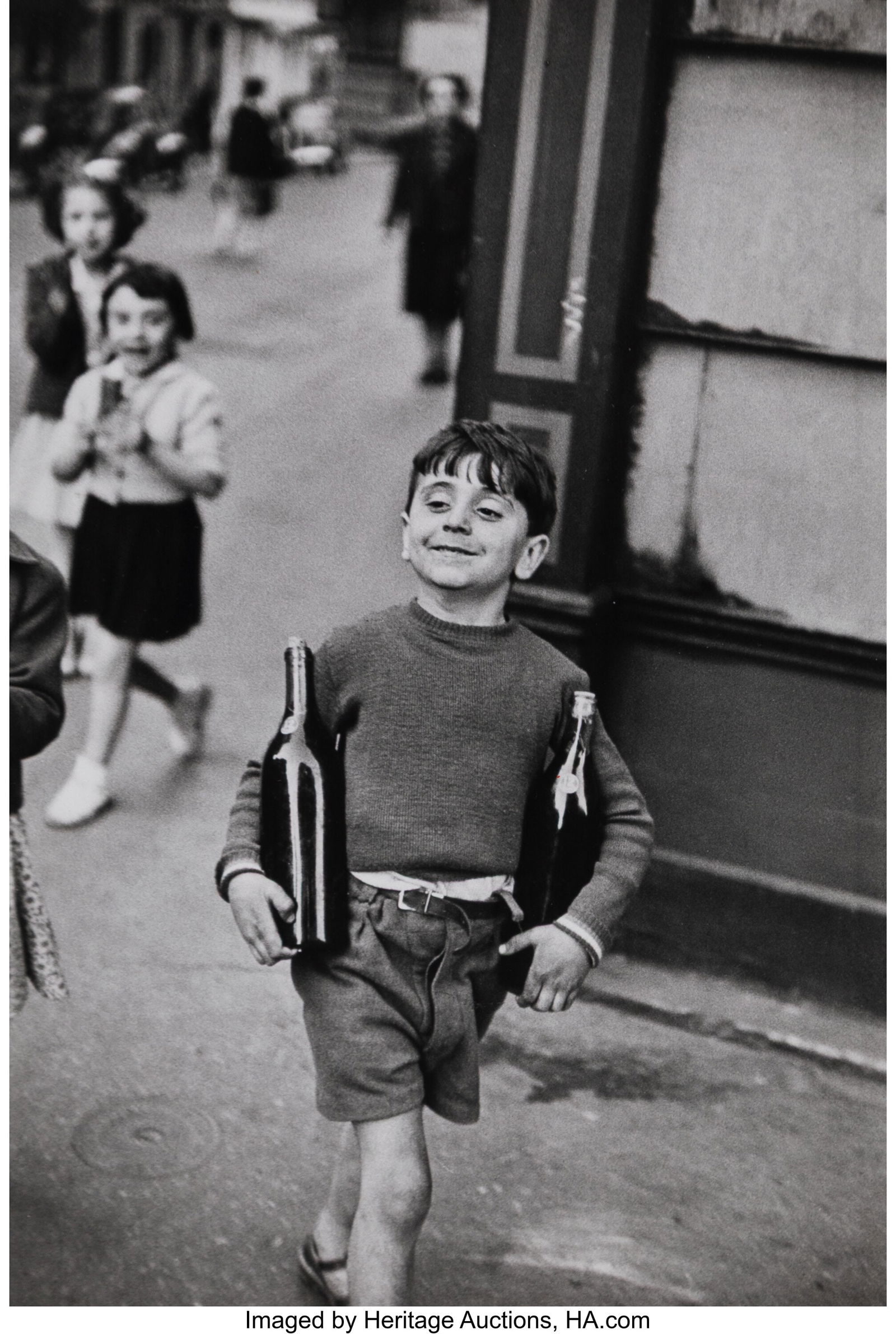 Henri Cartier-Bresson (French, 1908-2004) Rue Mo: Henri Cartier-Bresson (French, 1908-2004) Rue Mouffetard, Paris, 1954 Gelatin silver print, printed circa 1977 9-7/8 x 6-3/8 inches (25.1 x 16&per