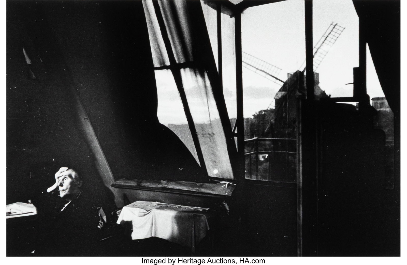 Bruce Davidson (American, b. 1933) Widow of Mont: Bruce Davidson (American, b. 1933) Widow of Montmartre, 1956 Gelatin silver print, printed later 7-3/4 x 11-7/8 inches (19.7 x 30.1 cm&rpa