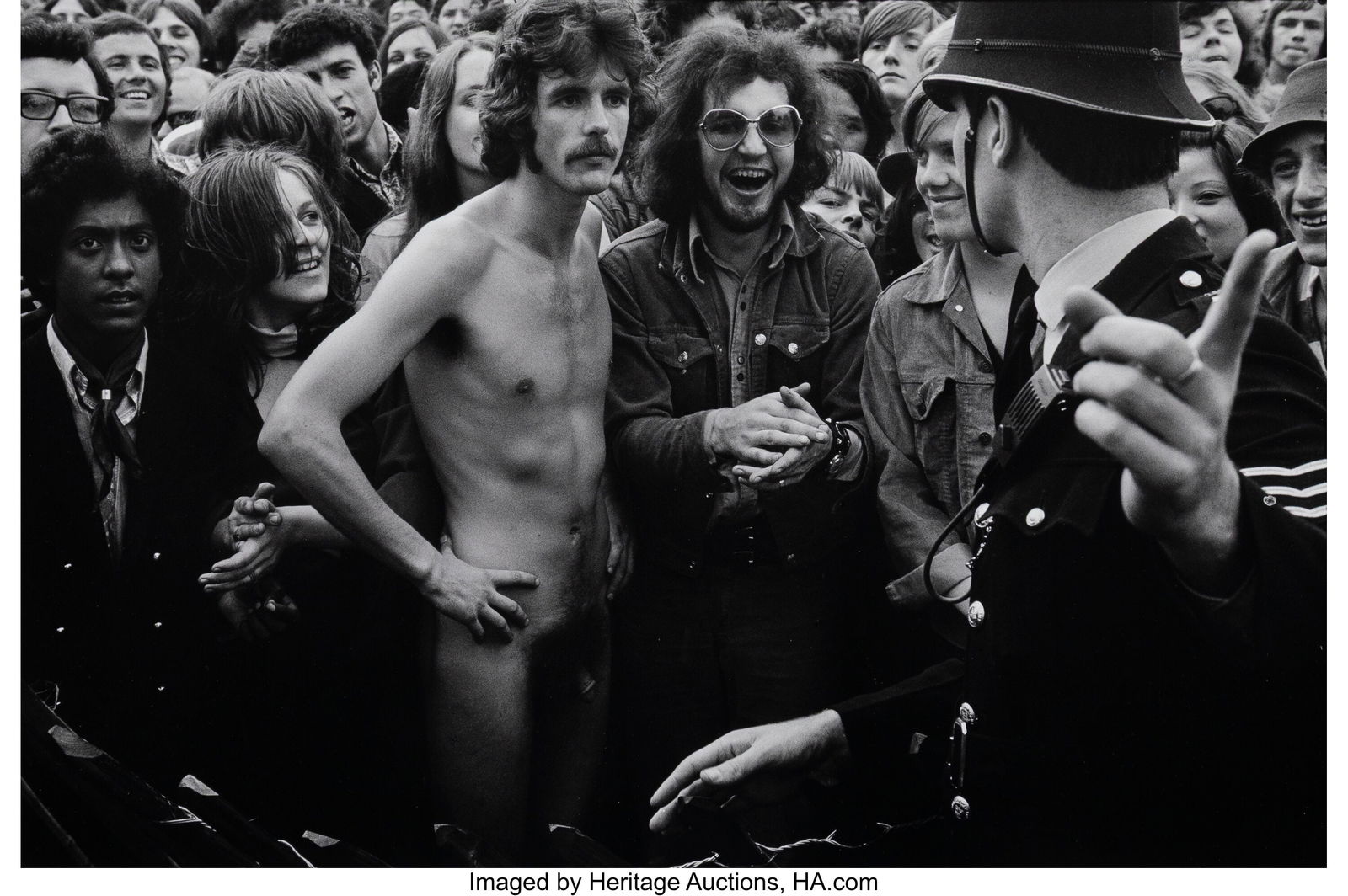 Leonard Freed (American, 1929-2006) Rock Festiva: Leonard Freed (American, 1929-2006) Rock Festival in Hyde Park, London, England, 1971 Gelatin silver print, printed later 12-1/2 x 19 inches (31&period