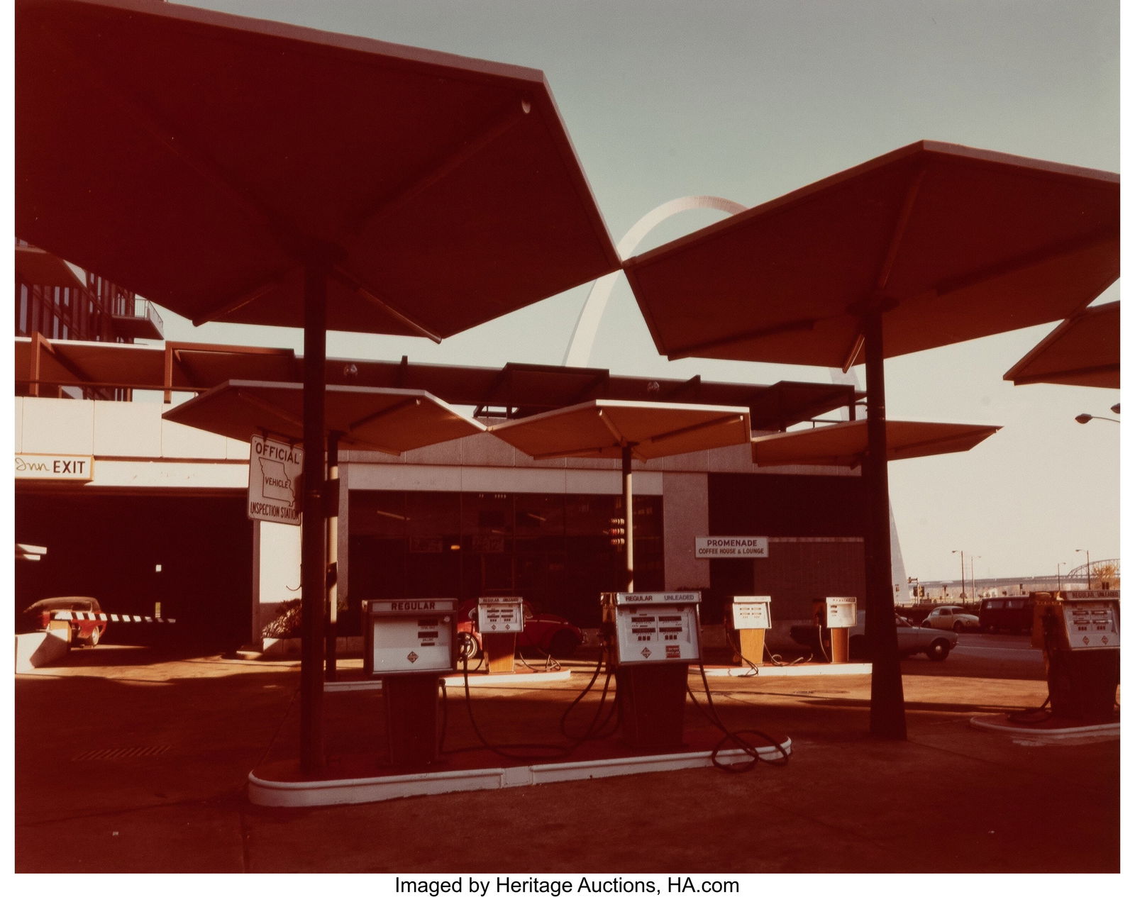 Joel Meyerowitz (American, b. 1938) Untitled (Ga: Joel Meyerowitz (American, b. 1938) Untitled (Gas station), St. Louis, Missouri, 1977 Dye coupler print 7-5/8 x 9-5/8 inches (19&