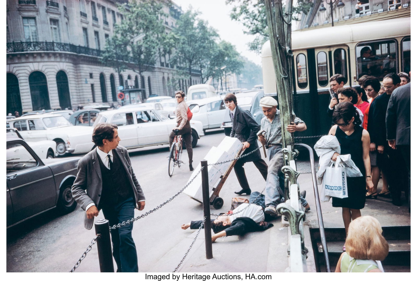 Joel Meyerowitz (American, b. 1938) Fallen Man,: Joel Meyerowitz (American, b. 1938) Fallen Man, Paris, 1967 Digital pigment print, printed later 6-1/2 x 9-1/2 inches (16.5 x 24.1 c
