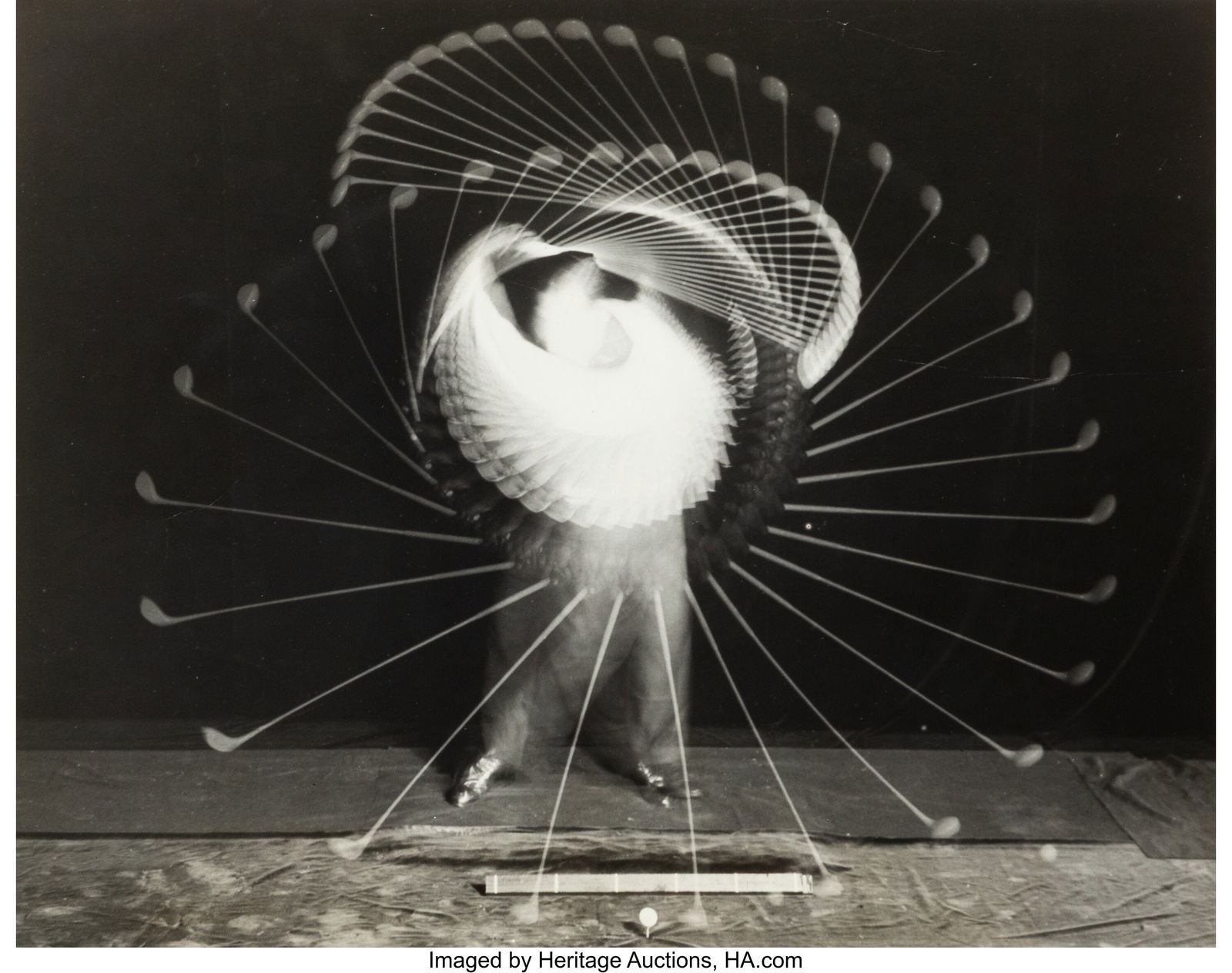 Dr. Harold Eugene Edgerton (American, 1903-1990): Dr. Harold Eugene Edgerton (American, 1903-1990) Densmore Shute Bends the Shaft, 1937 Gelatin silver print, printed 1938 7-1/2 x 9-1/2 inches (19&period
