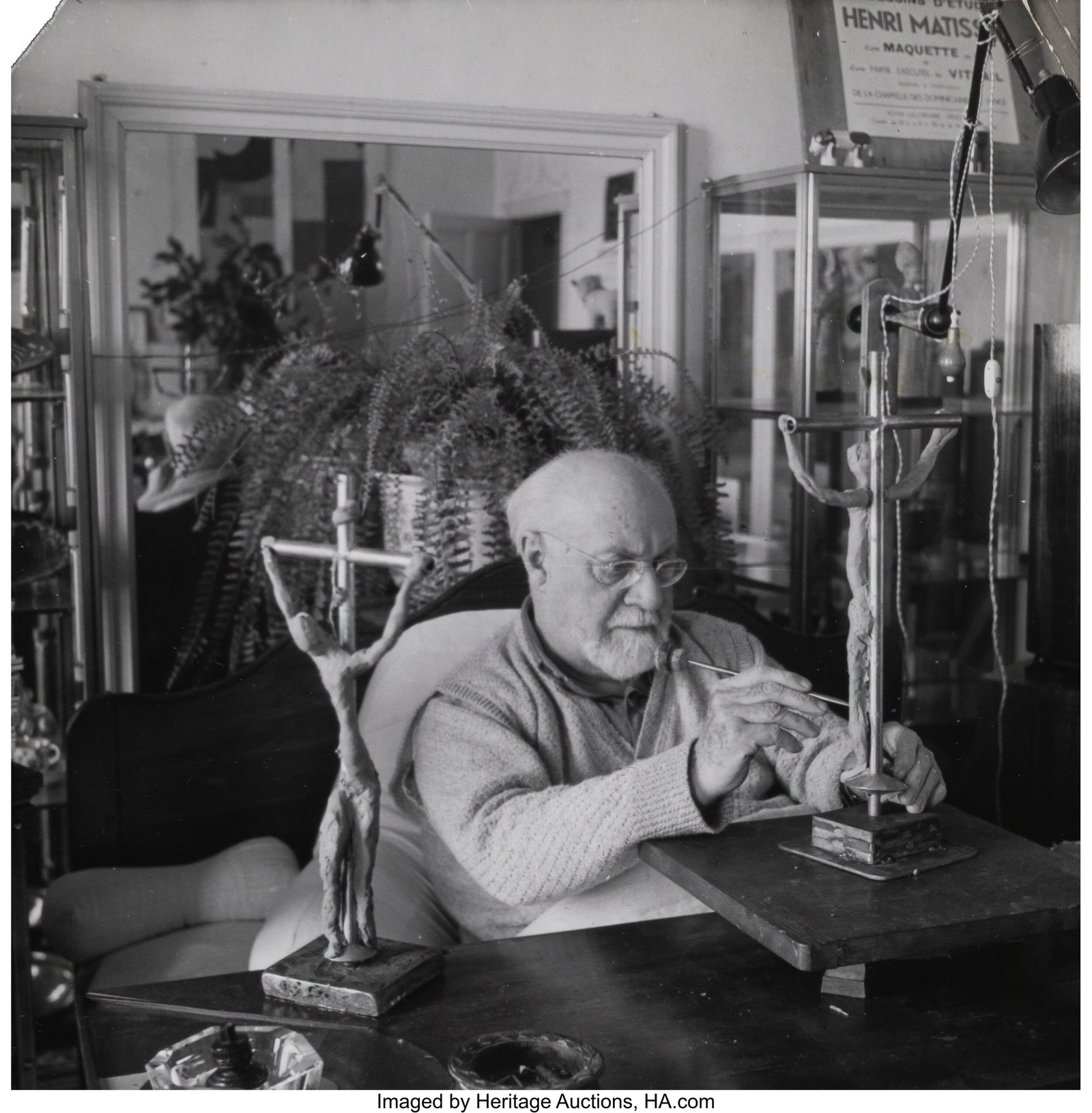 Hélène Adant (Russian/French, 1903-1985) Selec: Hélène Adant (Russian/French, 1903-1985) Selected images for "ARTnews Annual XXI", 1952, including of Henri Matisse in His Studio, Vence (13 wo