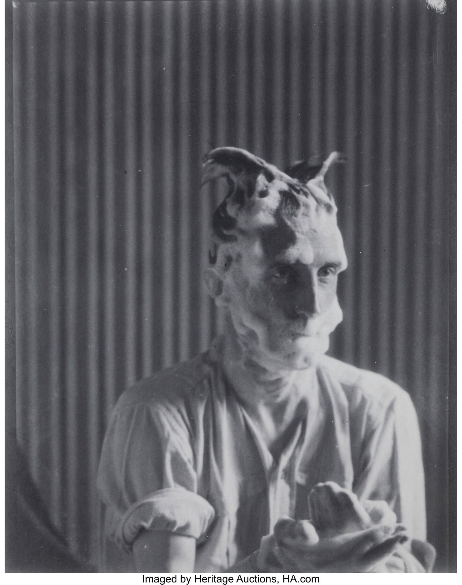 Man Ray (American, 1890-1976) Marcel Duchamp wit: Man Ray (American, 1890-1976) Marcel Duchamp with Shaving Lather, for "Monte Carlo Bonds", c. 1924 Gelatin silver print, printed later 9-3/8 x 7-1/2 in