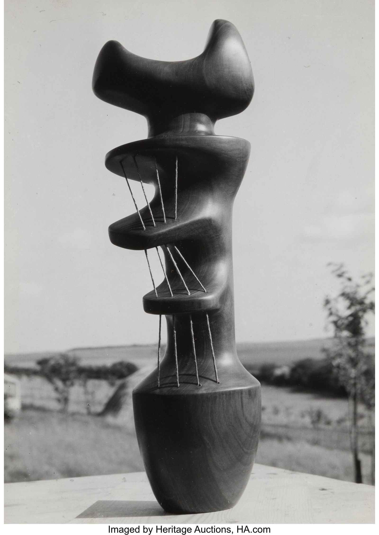 Henry Moore (British, 1898-1986) "String Figure": Henry Moore (British, 1898-1986) "String Figure", Nos. 4 and 6 (2 works), 1938 Gelatin silver prints, the first printed later Each c. 9-1/