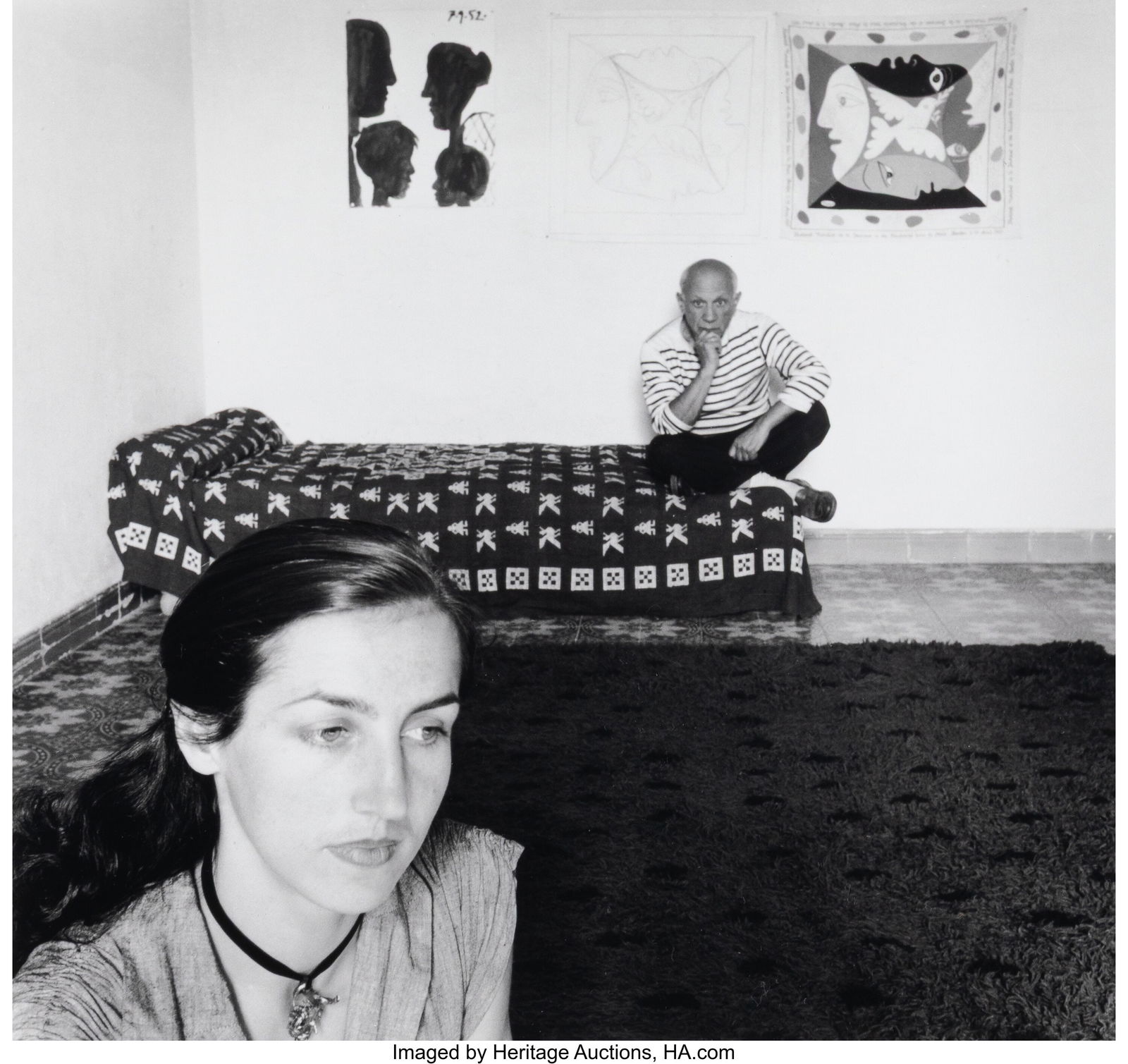 Robert Doisneau (French, 1912-1994) Pablo Picass: Robert Doisneau (French, 1912-1994) Pablo Picasso and Françoise Gilot, 1952 Gelatin silver print, printed circa 1980 9-1/2 x 10 inches (24.1 x 25&per