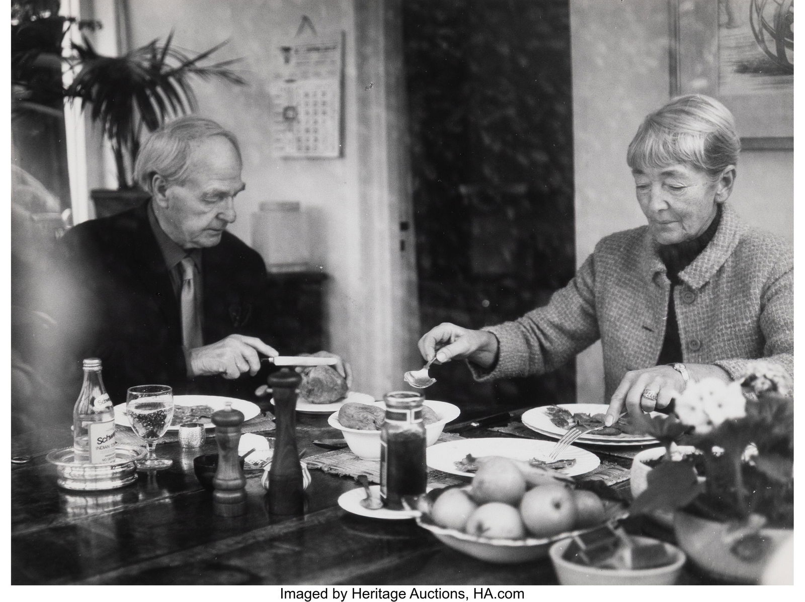John Swope (American, 1908-1979) Henry Moore and: John Swope (American, 1908-1979) Henry Moore and His Wife, January 1973 Gelatin silver print 7-1/4 x 9-1/2 inches (18.4 x 24.1 cm) (image&sol
