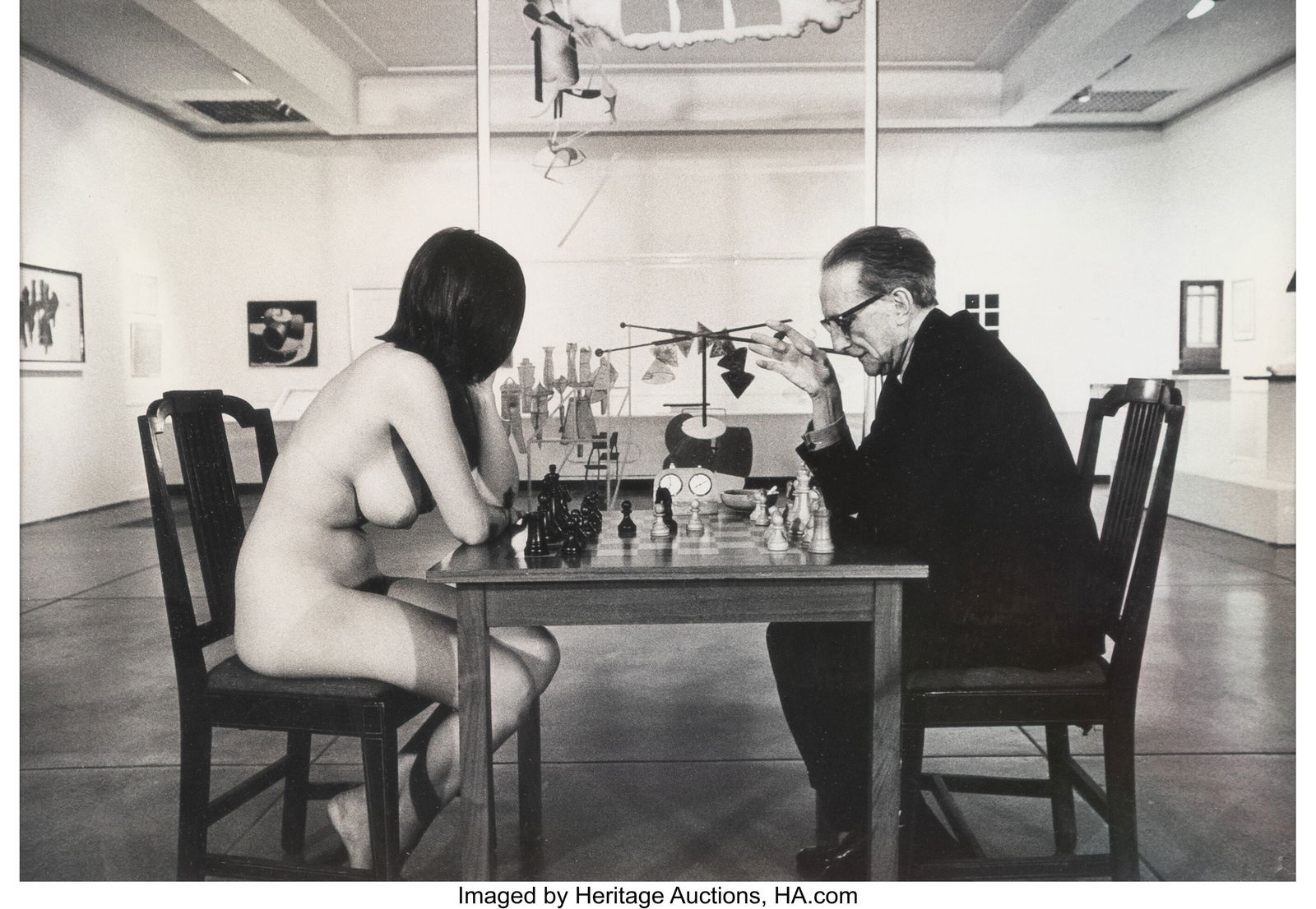 Julian Wasser (American, 1933-22023) Duchamp Pla: Julian Wasser (American, 1933-22023) Duchamp Playing Chess with Eve Babitz, 1964 Gelatin silver print 6-1/2 x 9-1/4 inches (16.5 x 23.5 cm) (