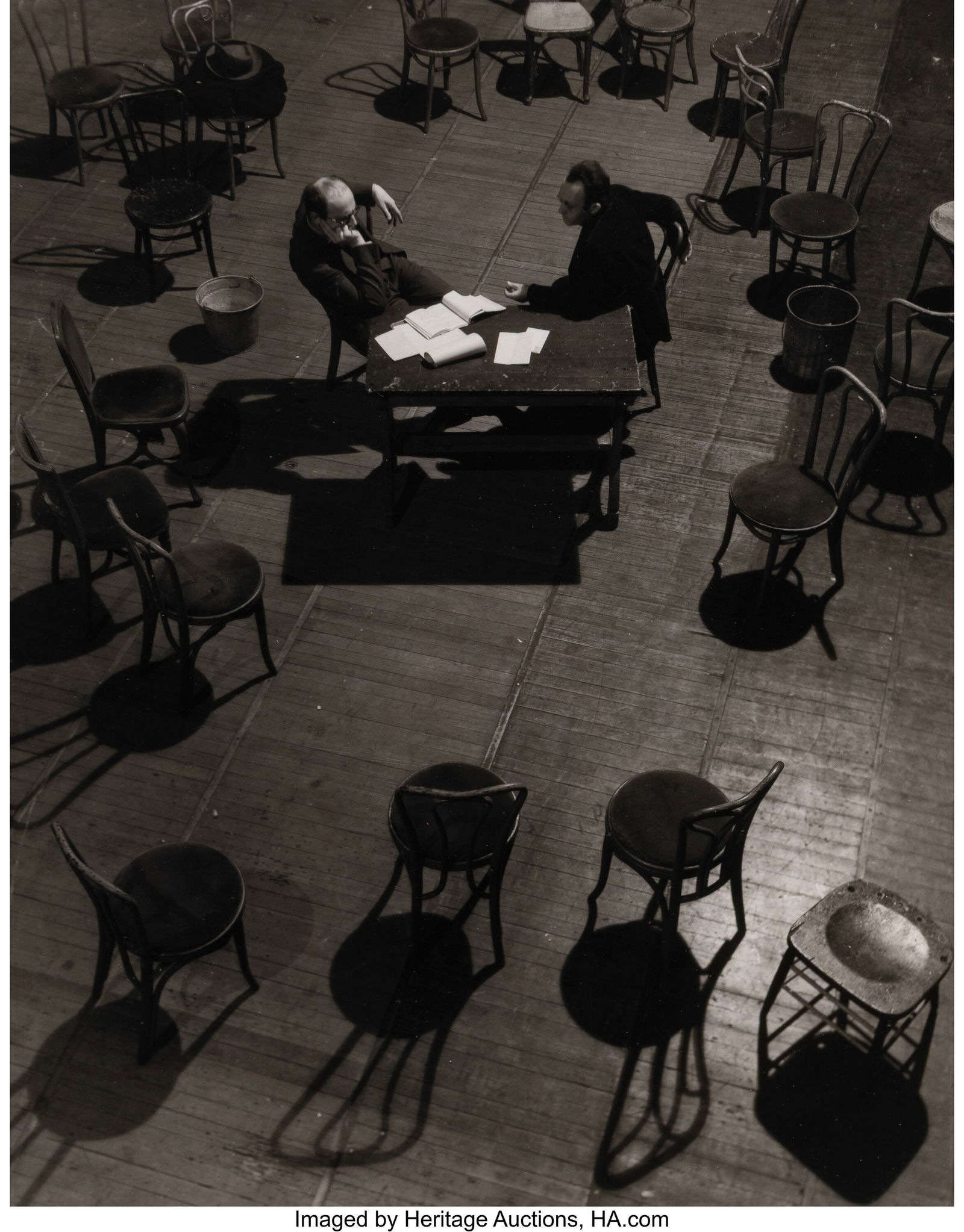 Ralph Steiner (American, 1899-1986) Morris Carno: Ralph Steiner (American, 1899-1986) Morris Carnovsky and Lee Strasberg Conferring on an Empty Stage, 1936 Gelatin silver print, printed 1983 9-1/2 x 7-1/2 inches &l