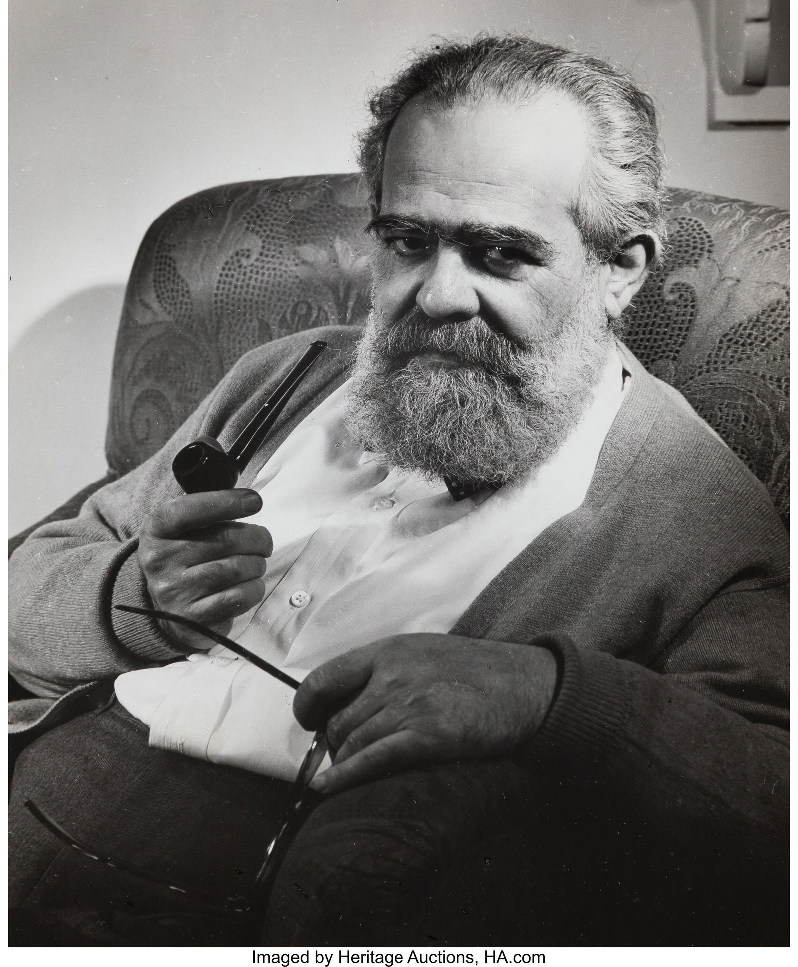 Andre Kertesz (Hungarian, 1894-1985) Jo Davidson: Andre Kertesz (Hungarian, 1894-1985) Jo Davidson, and His Sculpture "Desert Victory" (2 works), 1944 Gelatin silver prints Each 9-1/2 x 7-3/4 inches &lpar