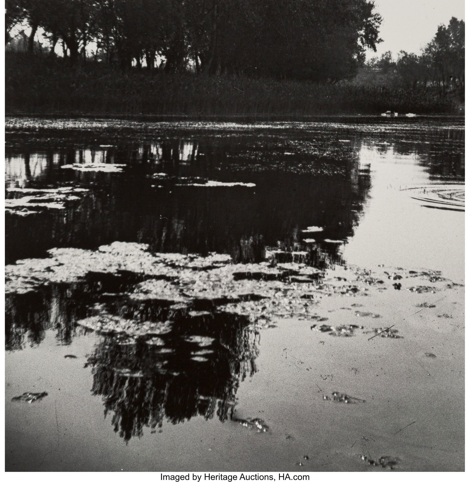 André Kertész (Hungarian, 1894-1985) Tranquil: André Kertész (Hungarian, 1894-1985) Tranquil Ponds (2 works), circa 1956 Gelatin silver prints 6-7/8 x 9-5/8 inches (17.5 x 24&period
