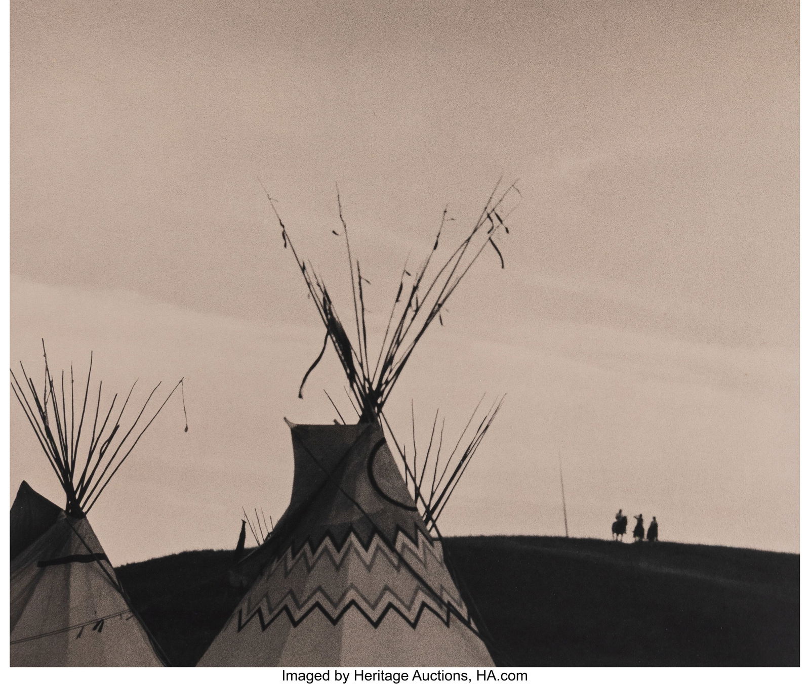 David Michael Kennedy (American, b. 1950) Lakota: David Michael Kennedy (American, b. 1950) Lakota Omaha Dancer, and Waiting for White Bear (2 works), 2003 Platinum Palladium prints 12-1/2 x 18-1/2