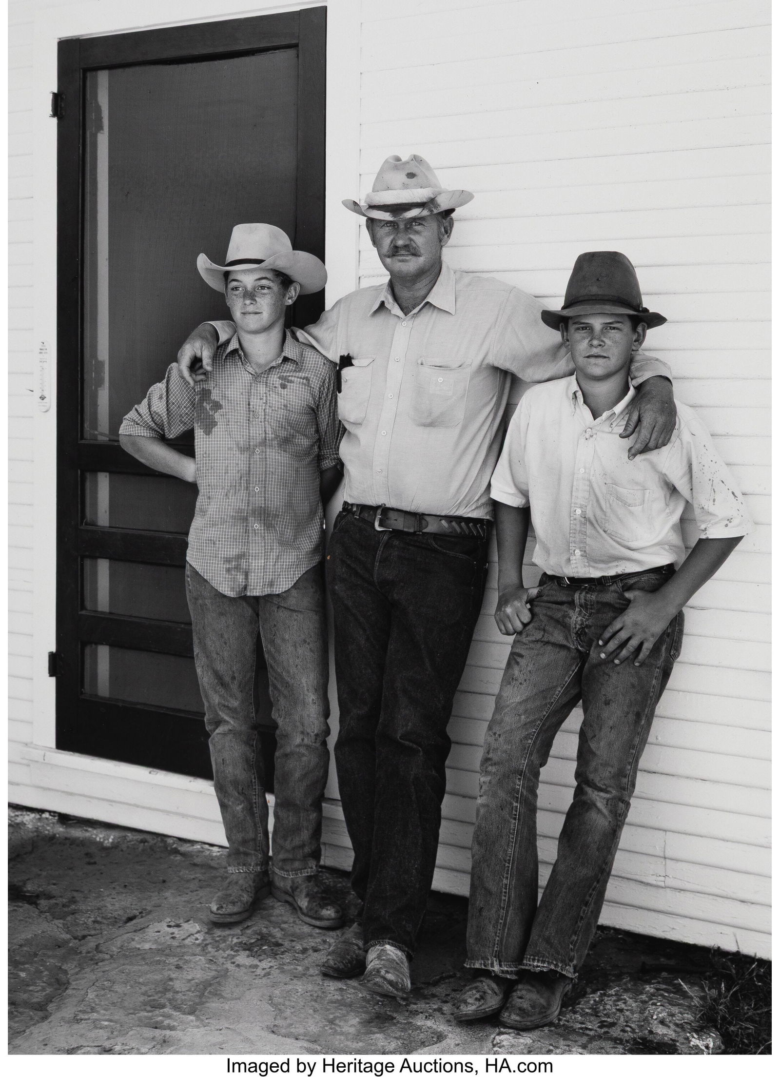Douglas Kent Hall (American, 1938-2008) Untitled: Douglas Kent Hall (American, 1938-2008) Untitled (Three Cowboys), circa 1990s Gelatin silver print 9-1/4 x 6-1/4 inches (23.5 x 15.9 cm)