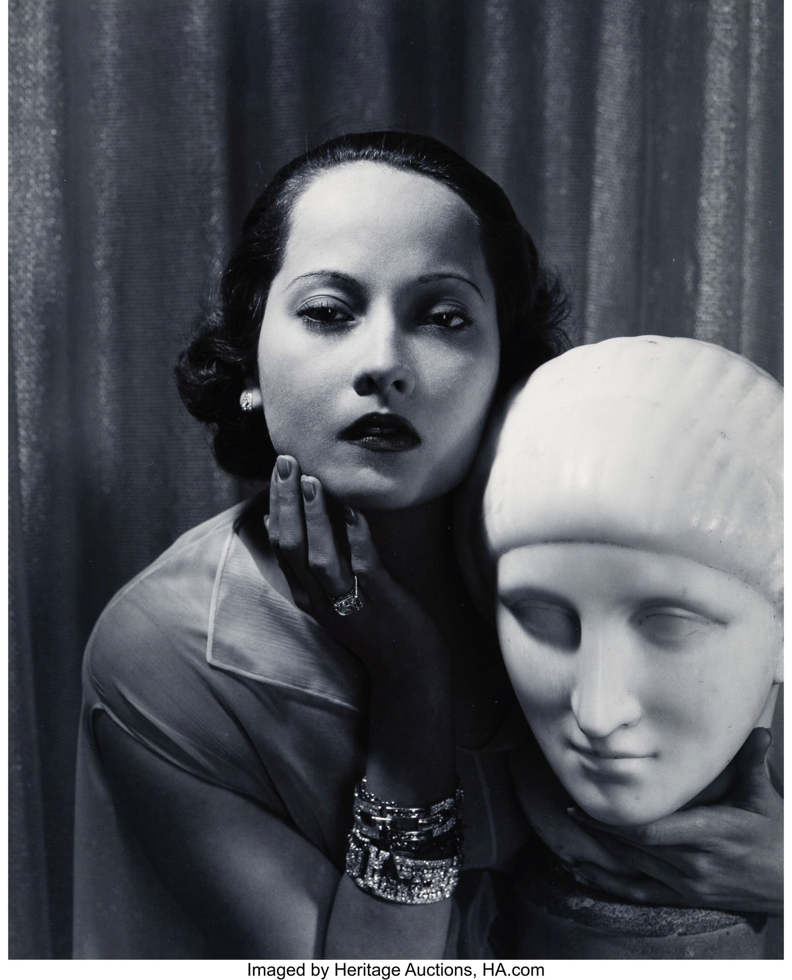 Edward Steichen (American, 1879-1973) Merle Ober: Edward Steichen (American, 1879-1973) Merle Oberon, Hollywood, 1935 Gelatin silver print, printed 1984-1986 by George Tice 13-1/8 x 10-5/8 inches (33&per