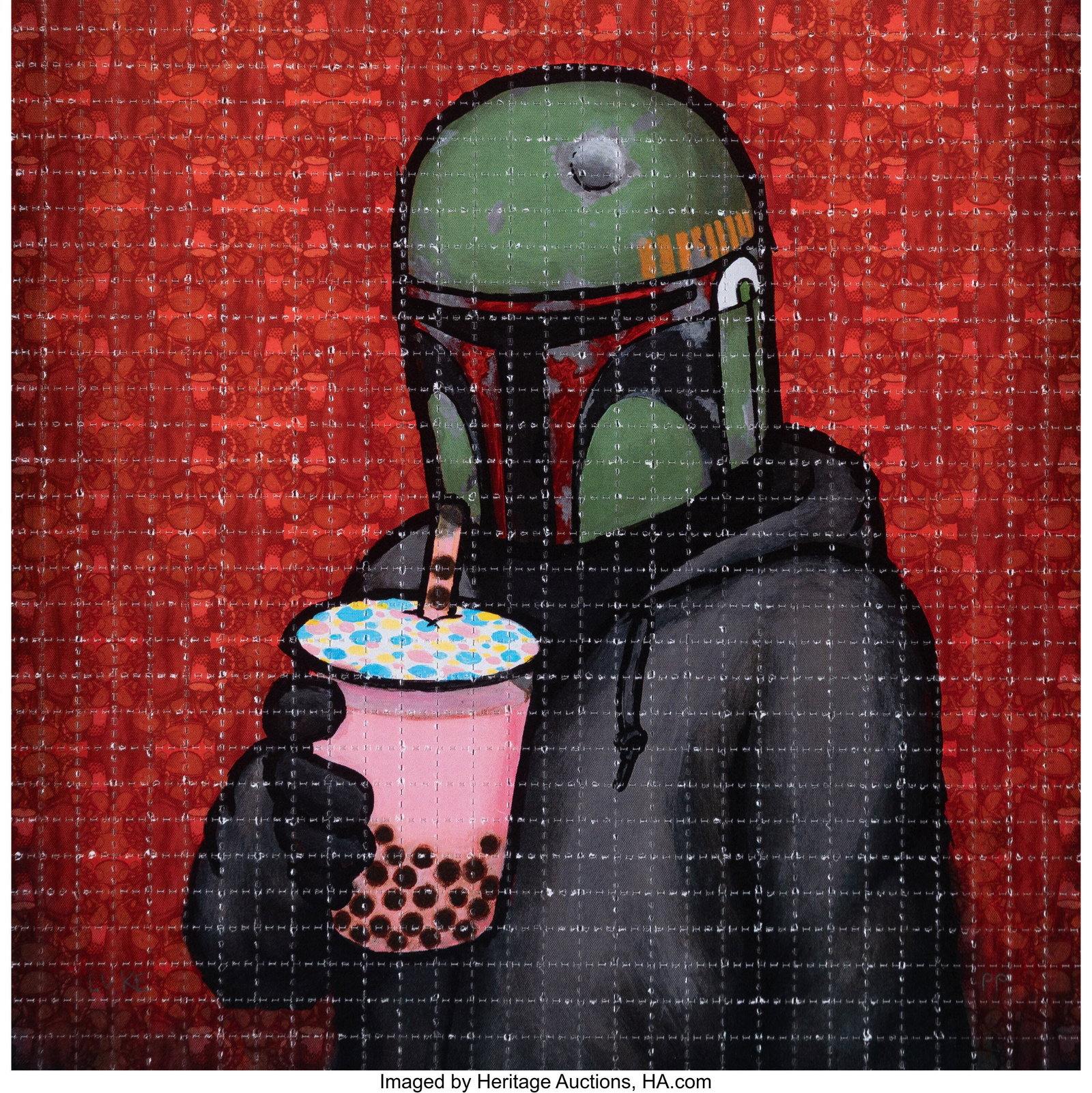 Luke Chueh (b. 1973) Boba - Something in the Tea: Luke Chueh (b. 1973) Boba - Something in the Tea, 2019 Archival pigment print in colors on perforated blotter paper 7-1/2 x 7-1/2 inches (19.1 x 19.1