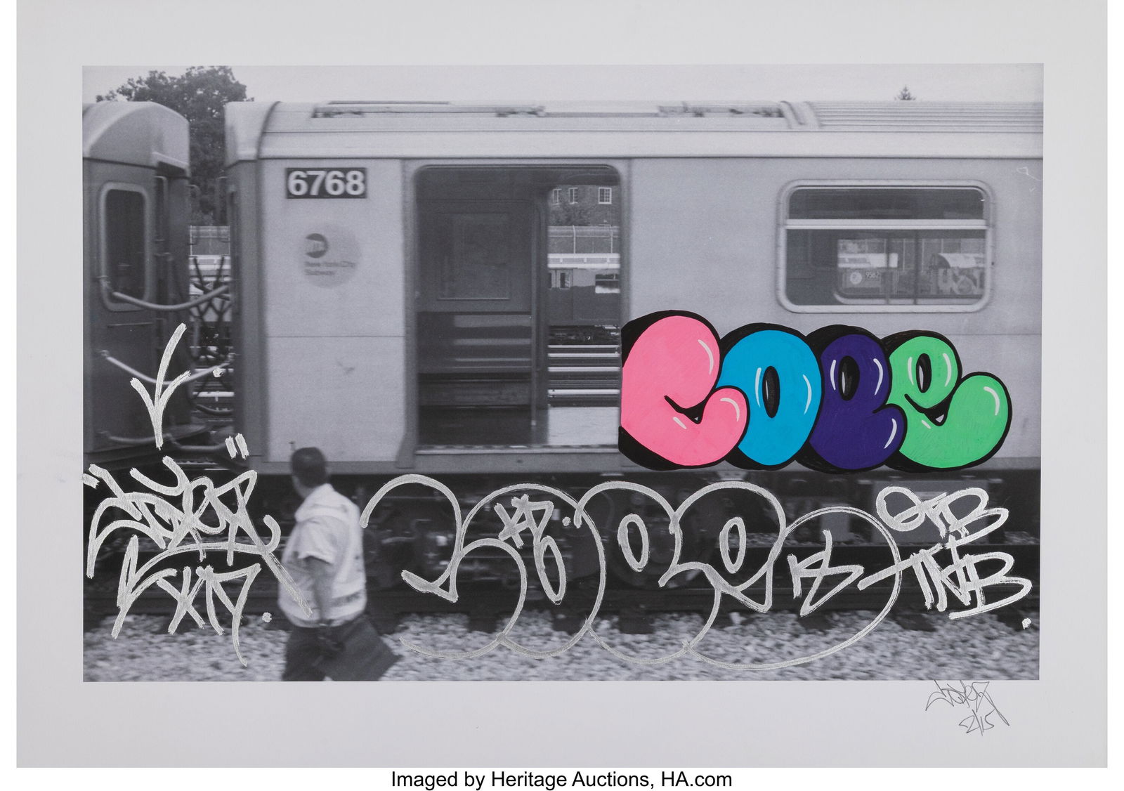 Cope2 X Monica Alonso Hit Panel, 2018 Archival p: Cope2 X Monica Alonso Hit Panel, 2018 Archival pigment print in colors with hand-embellishments on Moab Fine Art paper 17 x 24 inches (43.2 x 61.0 cm) (sheet)