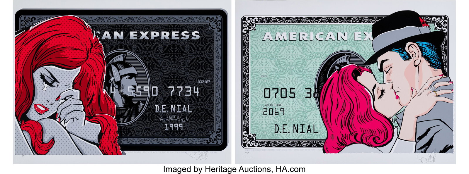 Denial (b. 1976) Until Debt Do Us Part; Black in: Denial (b. 1976) Until Debt Do Us Part; Black in the Red (two works), 2020 Archival pigment prints in colors on wove paper 18 x 24 inches (45.7 x 61&p