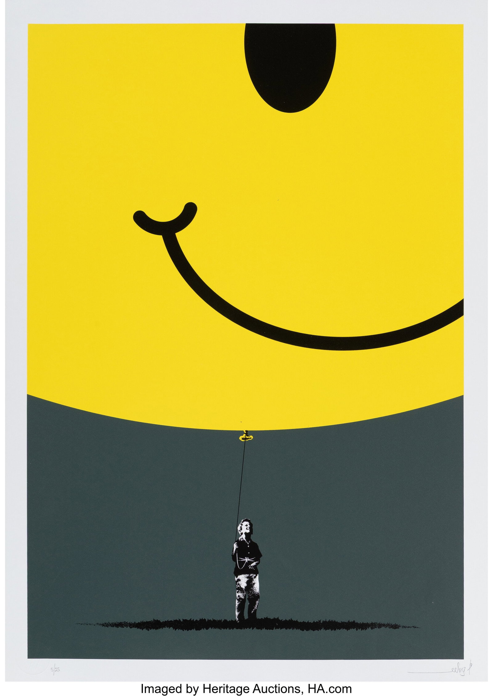 Eelus (b. 1979) Smiley Edition-Hold on to What y: Eelus (b. 1979) Smiley Edition-Hold on to What you Got, 2019 Screenprint in colors on Fine Art paper 27-1/2 x 19-5/8 inches (69.9 x 49.8 cm) &lpa