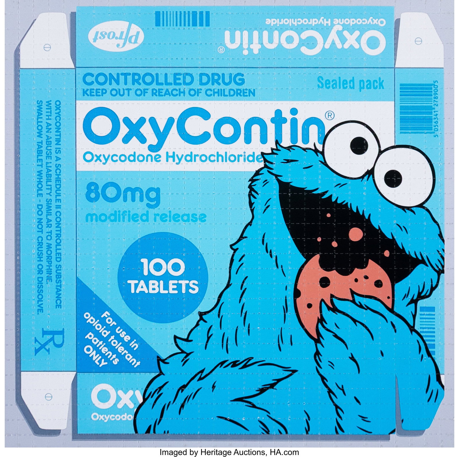 Ben Frost (b. 1975) OxyCookie, 2021 Archival pig: Ben Frost (b. 1975) OxyCookie, 2021 Archival pigment print in colors on perforated blotter paper 7-1/2 x 7-1/2 inches (19.1 x 19.1 cm) (shee