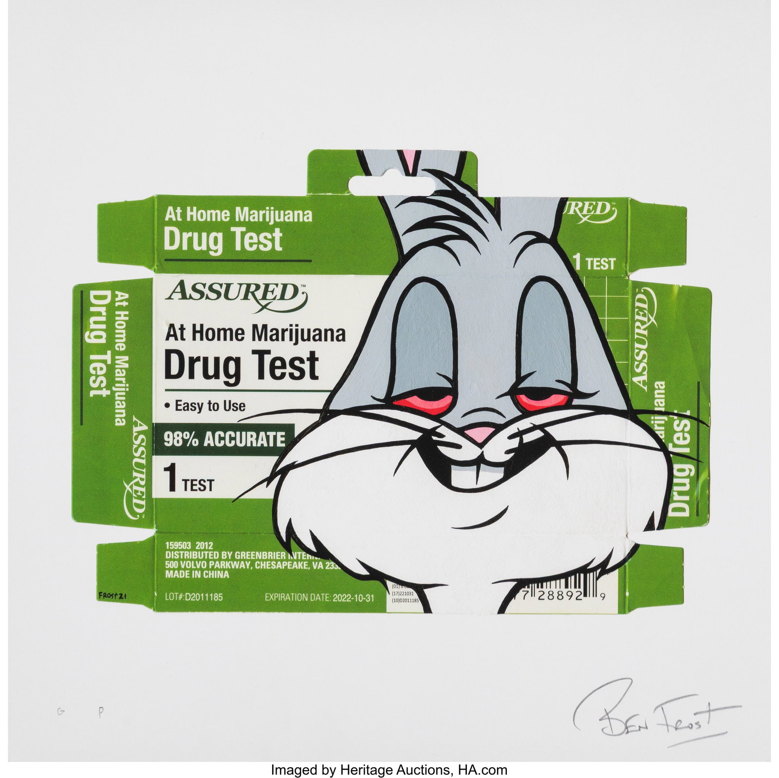 Ben Frost (b. 1975) Bugged Out, 2021 Giclée in: Ben Frost (b. 1975) Bugged Out, 2021 Giclée in colors on Somerset paper 11-3/4 x 11-3/4 inches (29.8 x 29.8 cm) (sheet) G&period